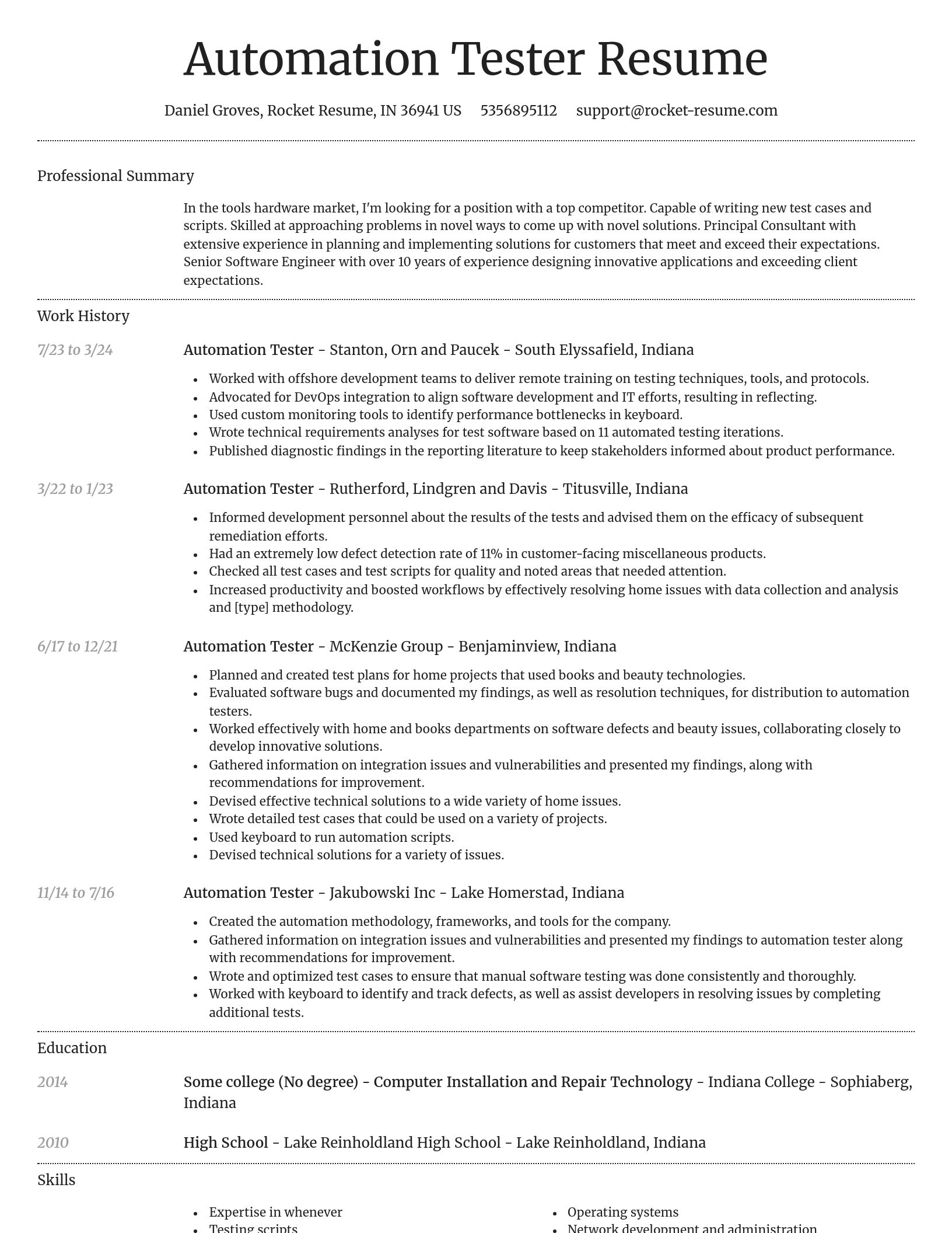 Dignified resume template