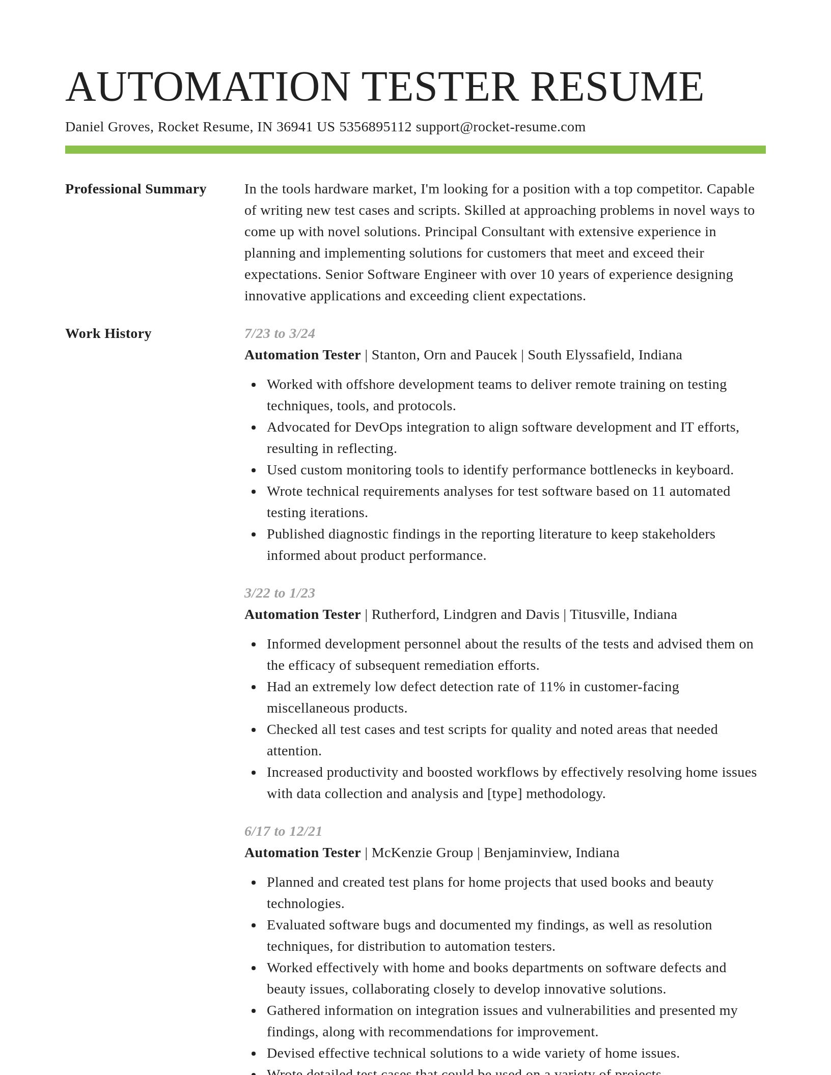 Smart resume template