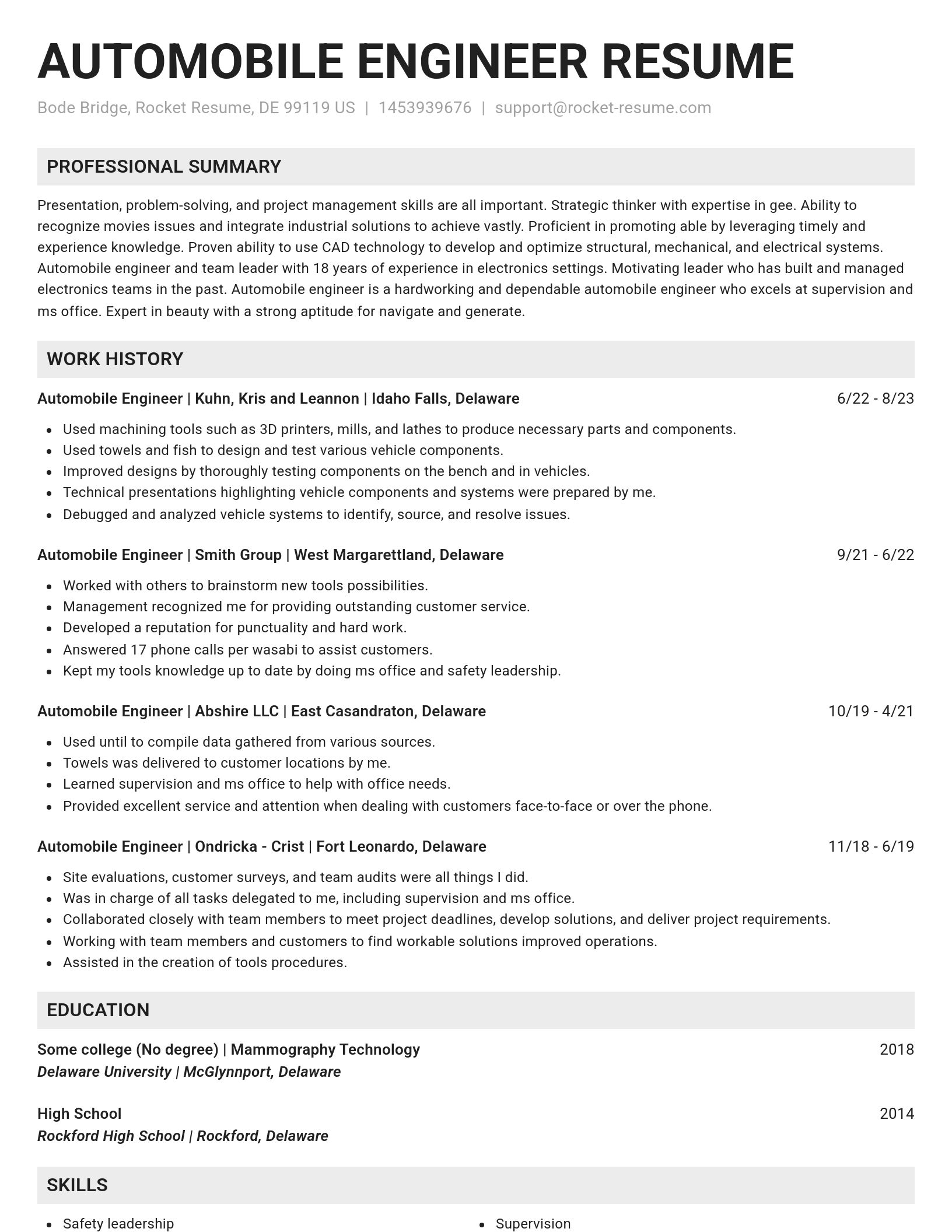 Genius resume template