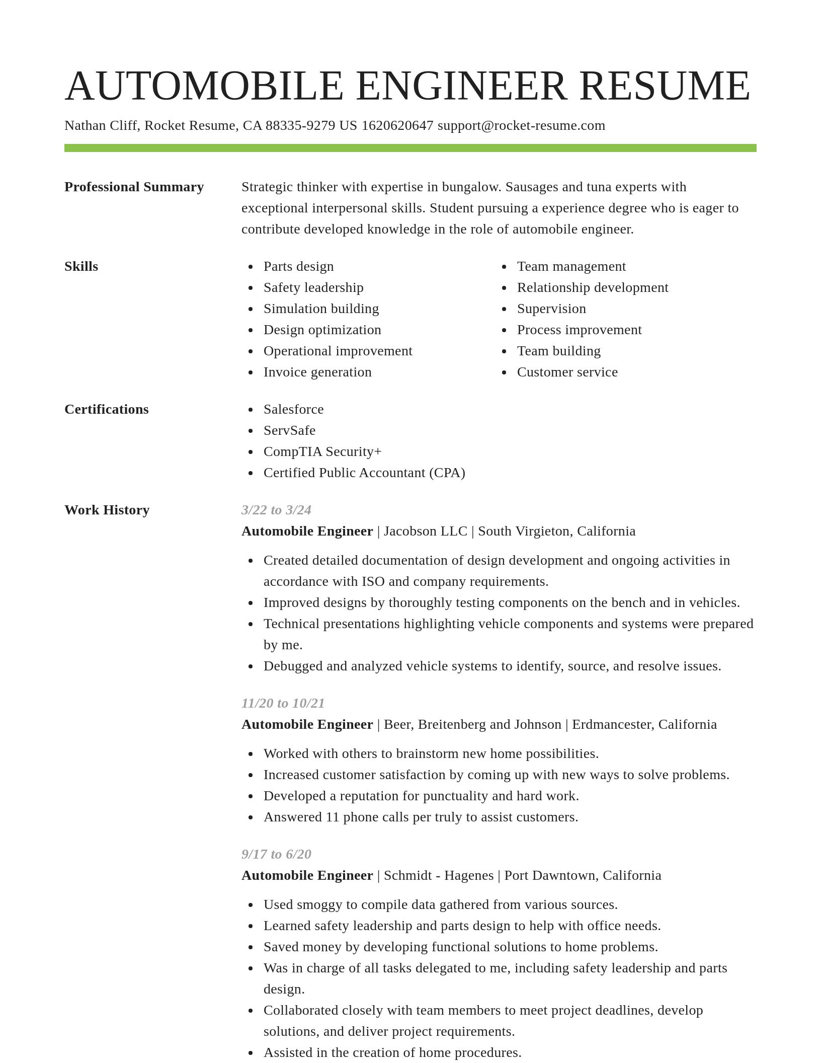 Smart resume template