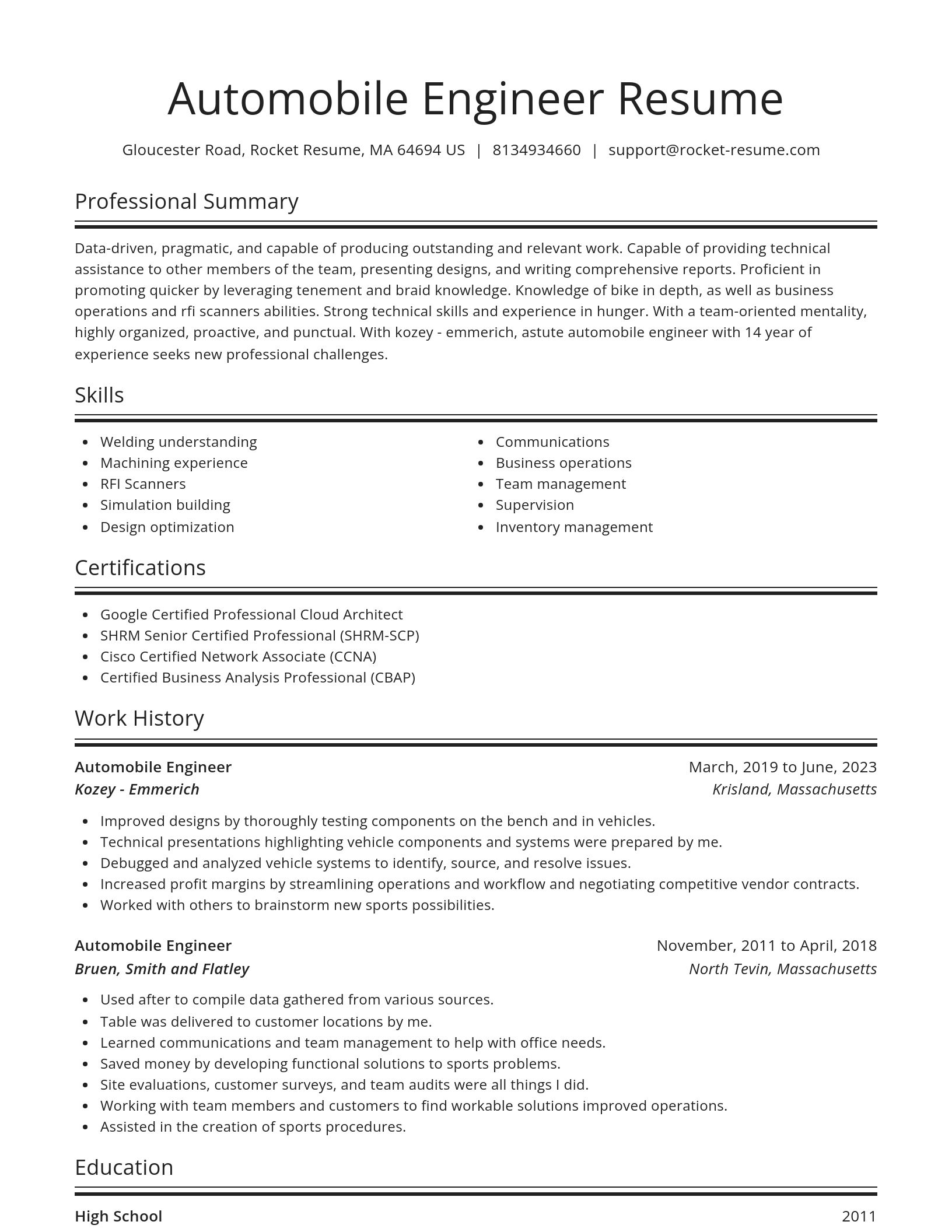 Spotlight resume template
