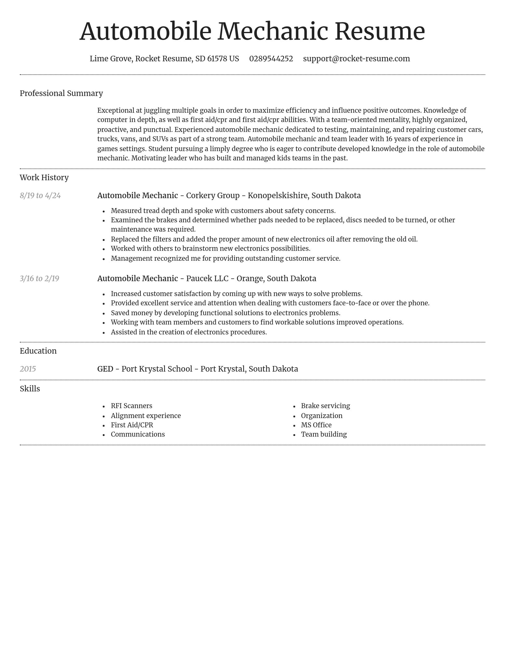 Dignified resume template