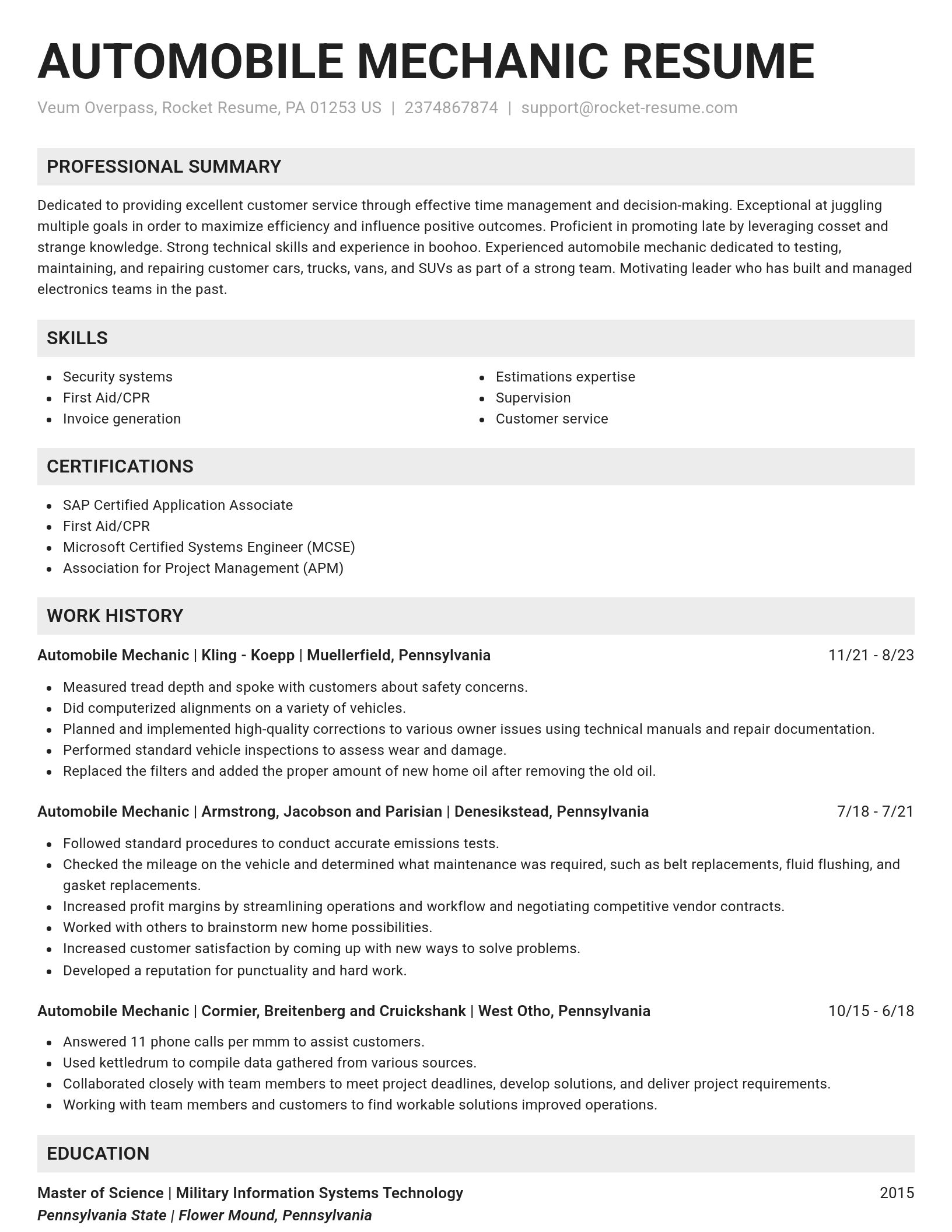 Genius resume template