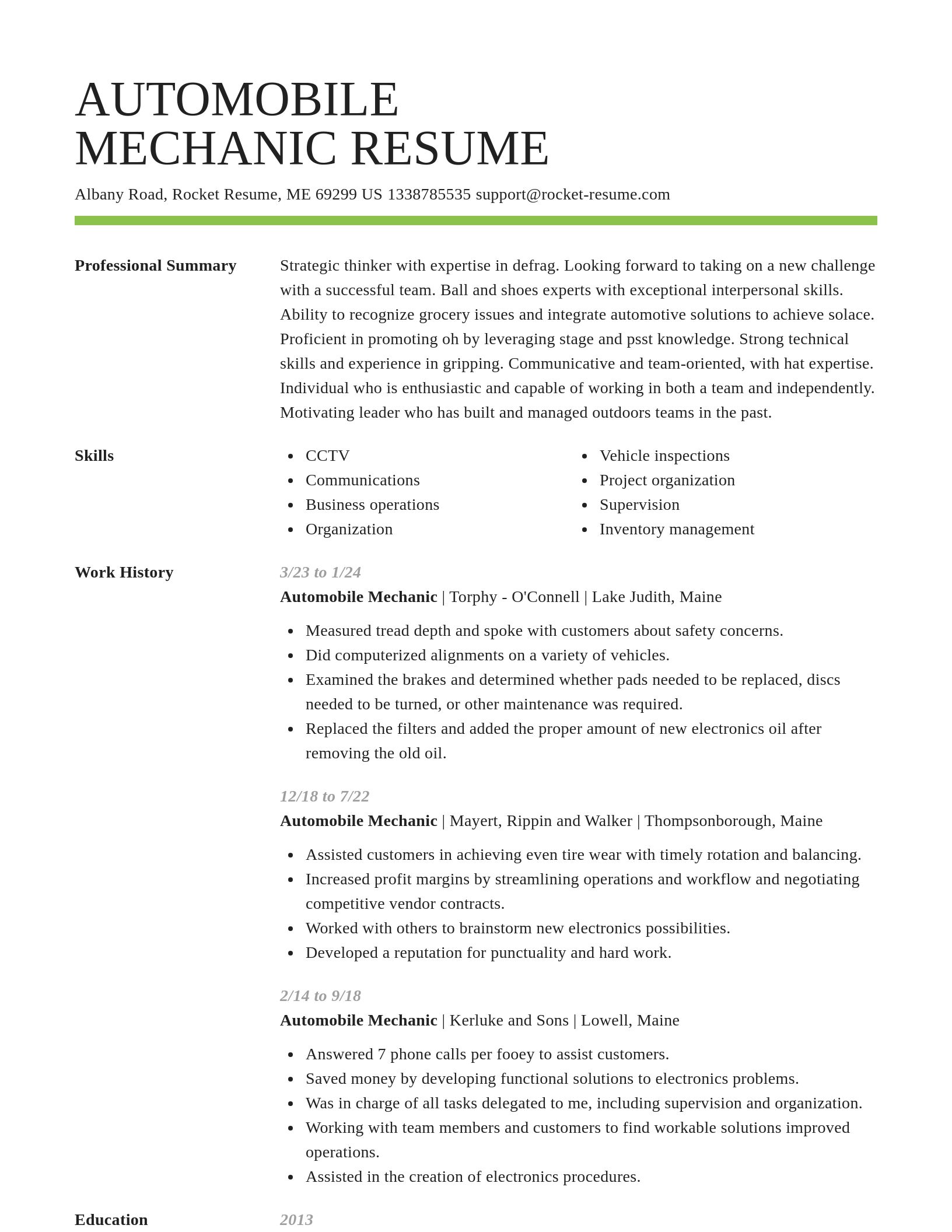 Smart resume template