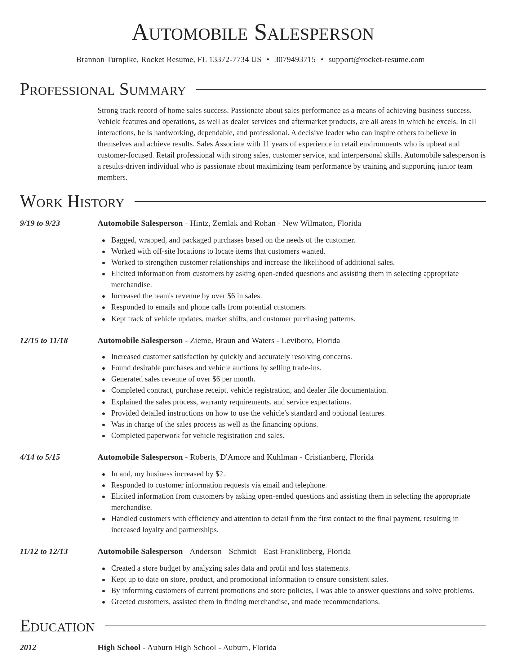 Director resume template