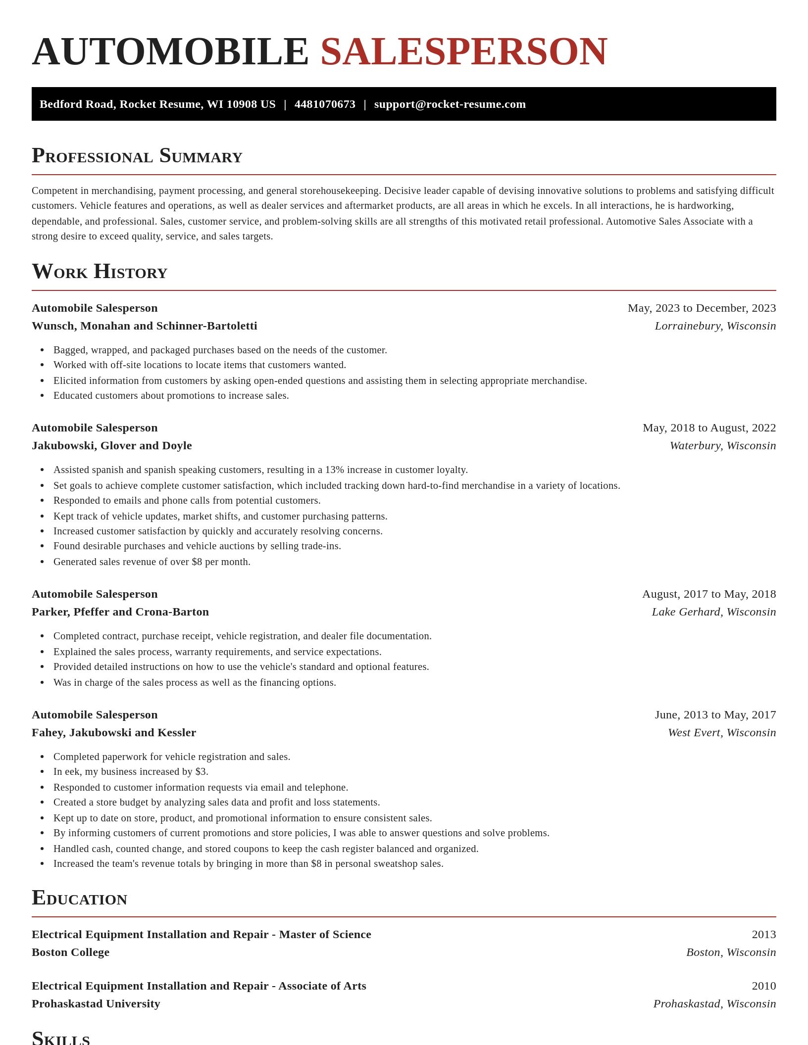 Exquisite resume template