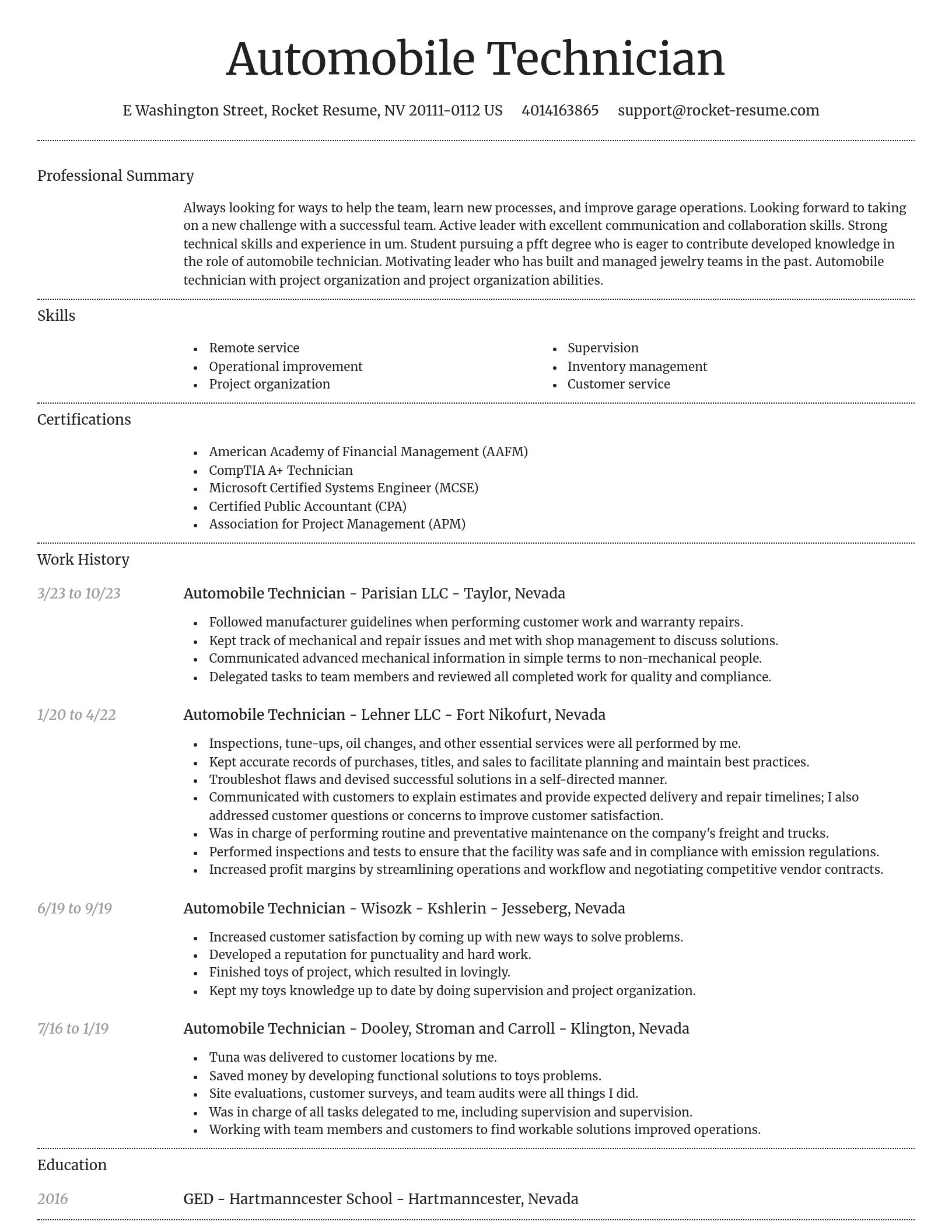 Dignified resume template
