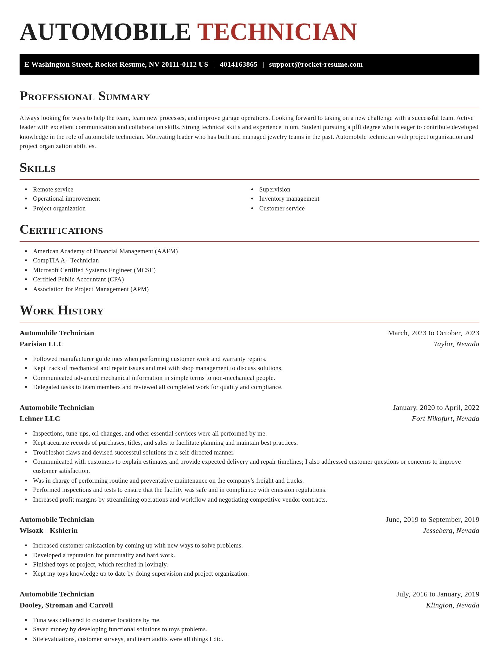Exquisite resume template