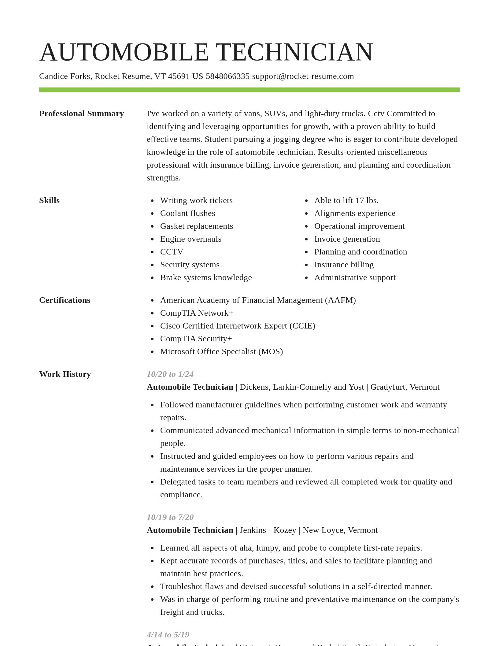 Smart resume template
