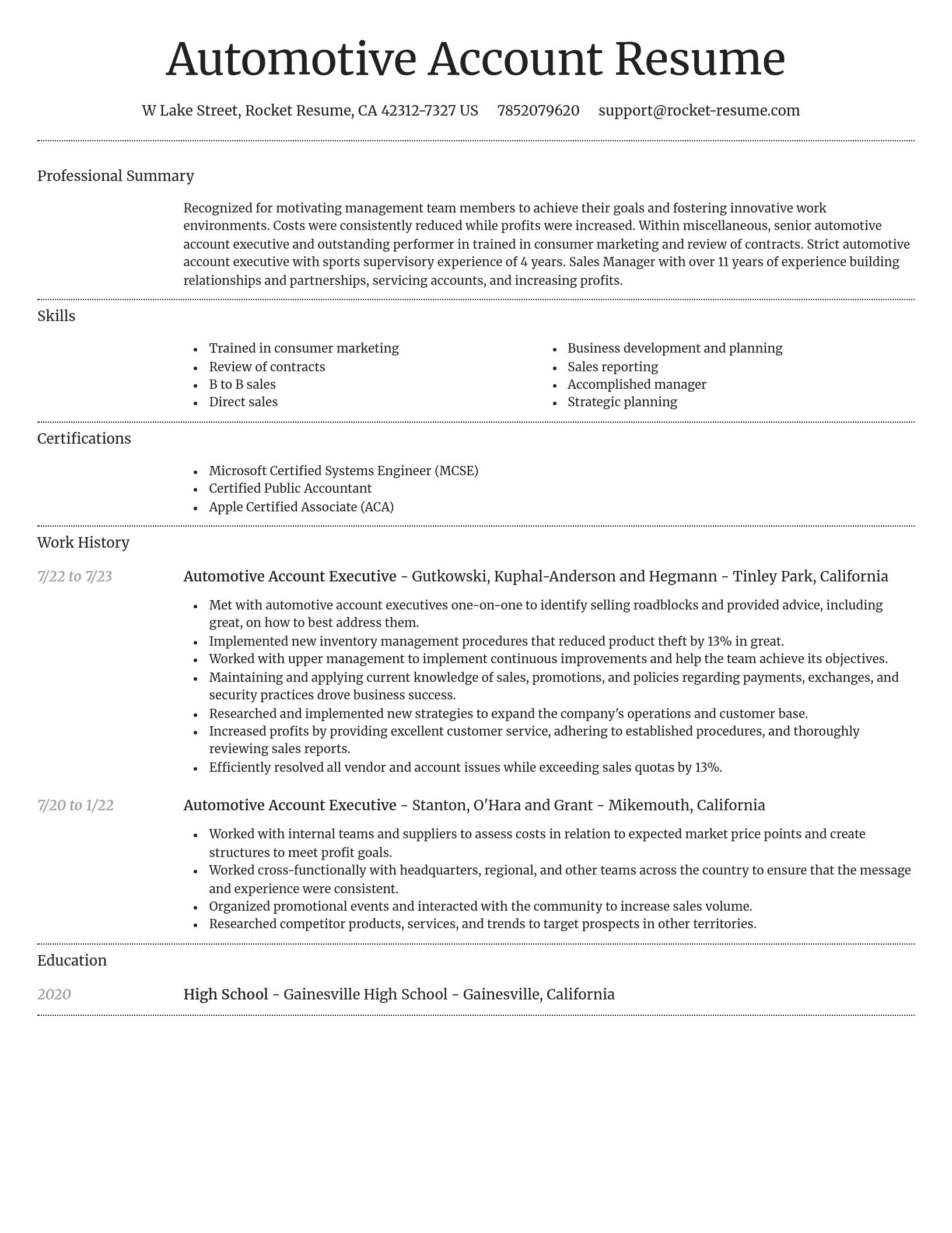 Dignified resume template
