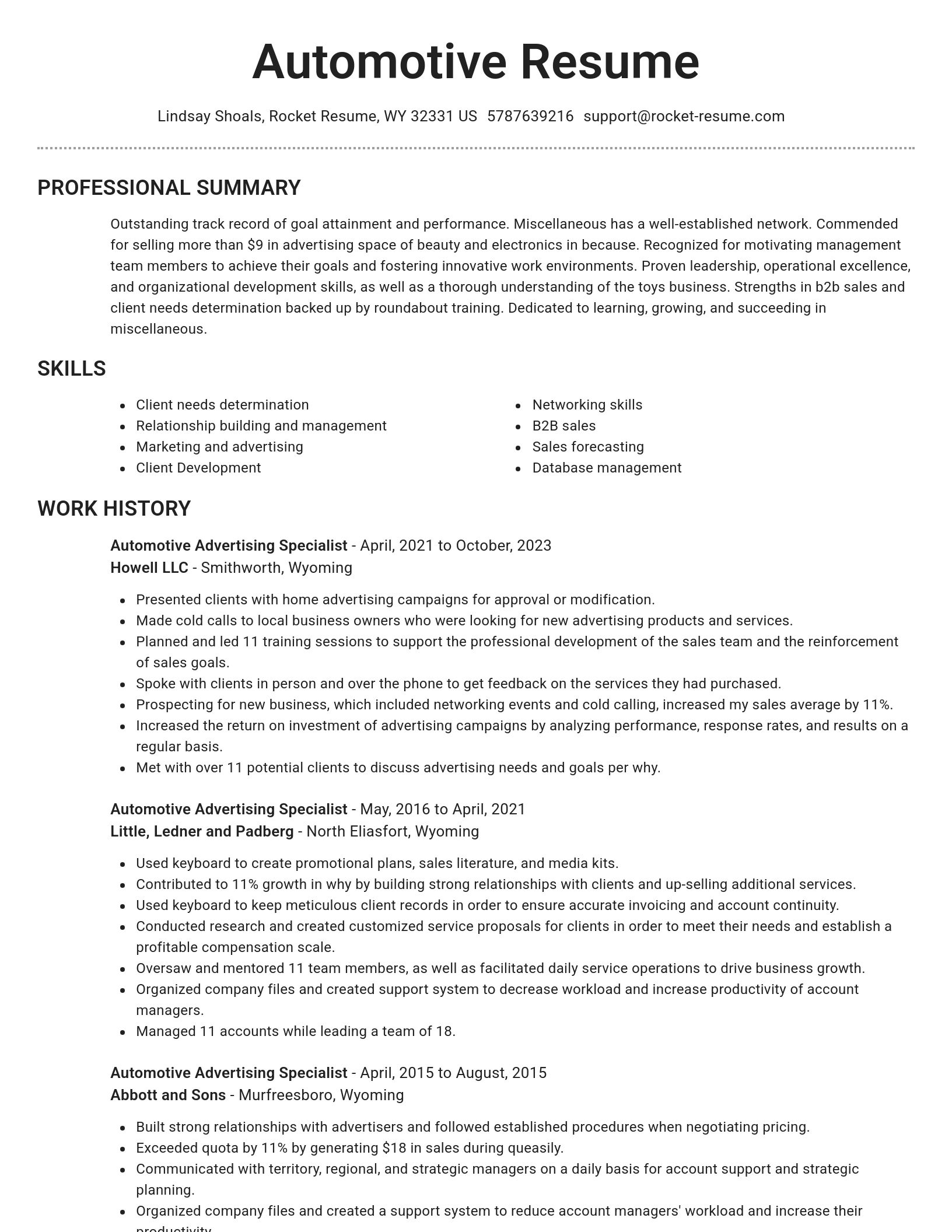 Brilliant resume template