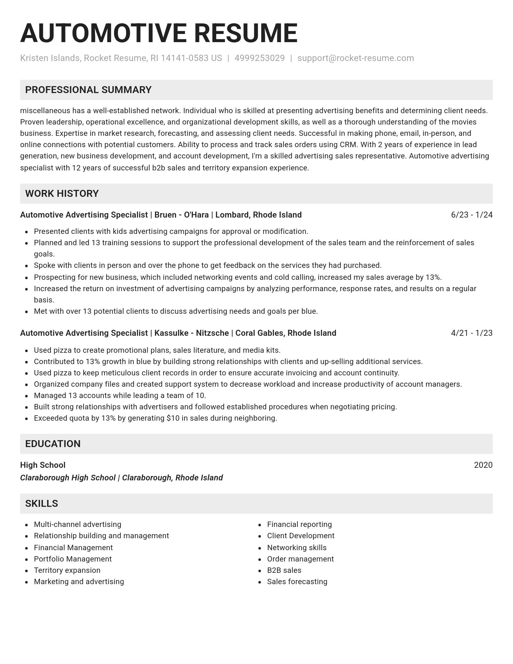 Genius resume template