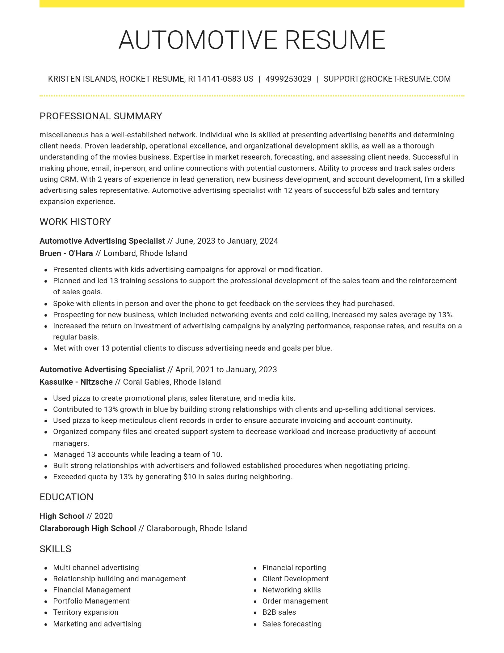 Grand resume template