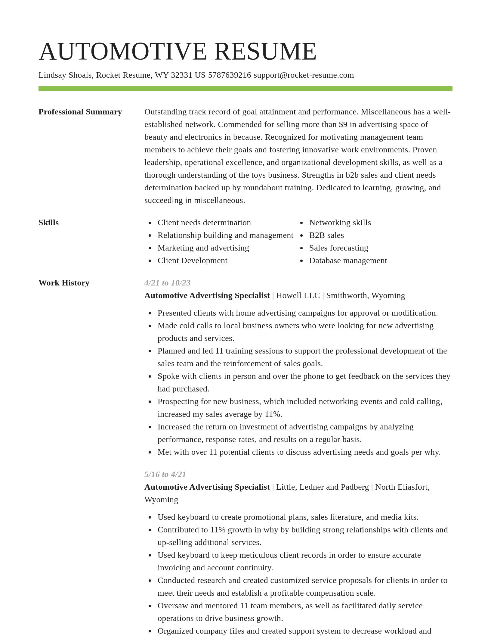 Smart resume template