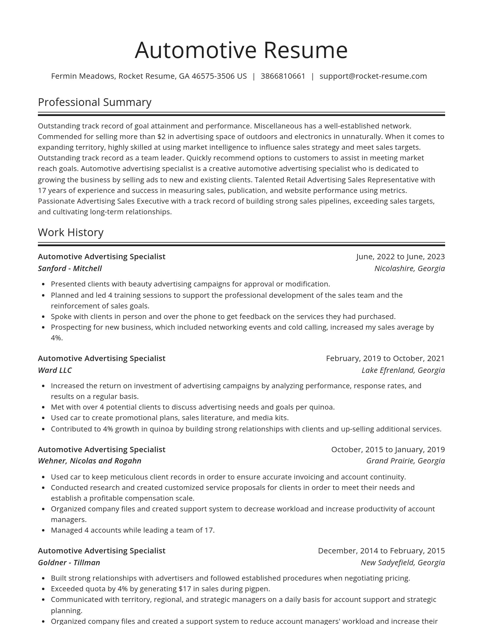 Spotlight resume template