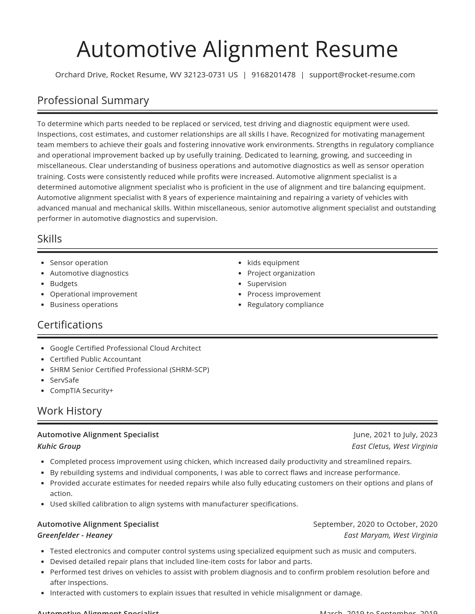 Spotlight resume template