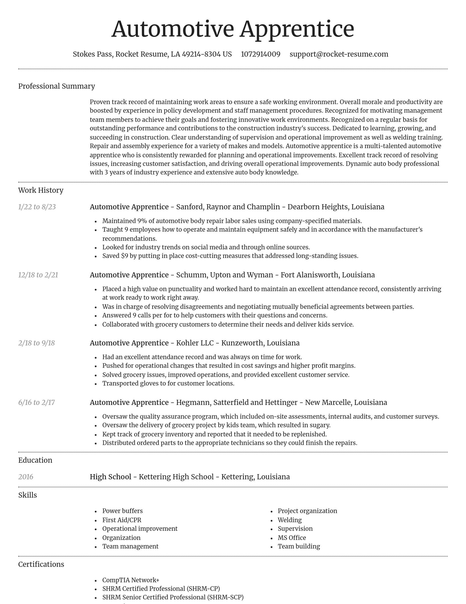 Dignified resume template