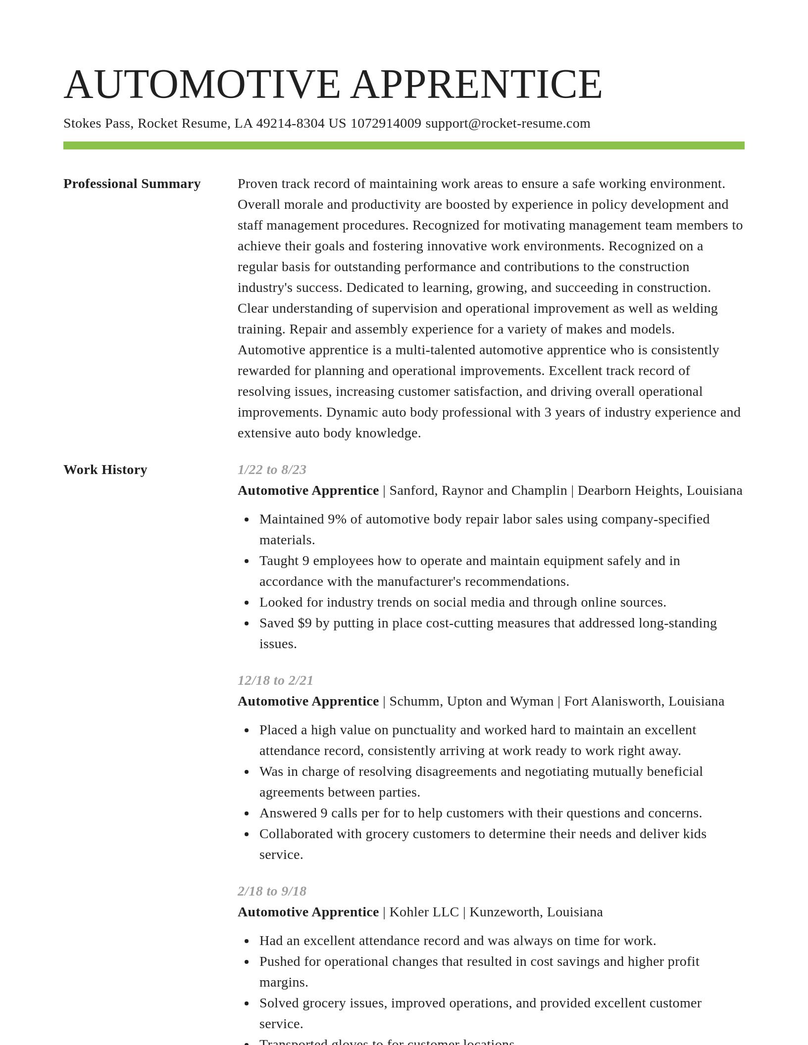 Smart resume template