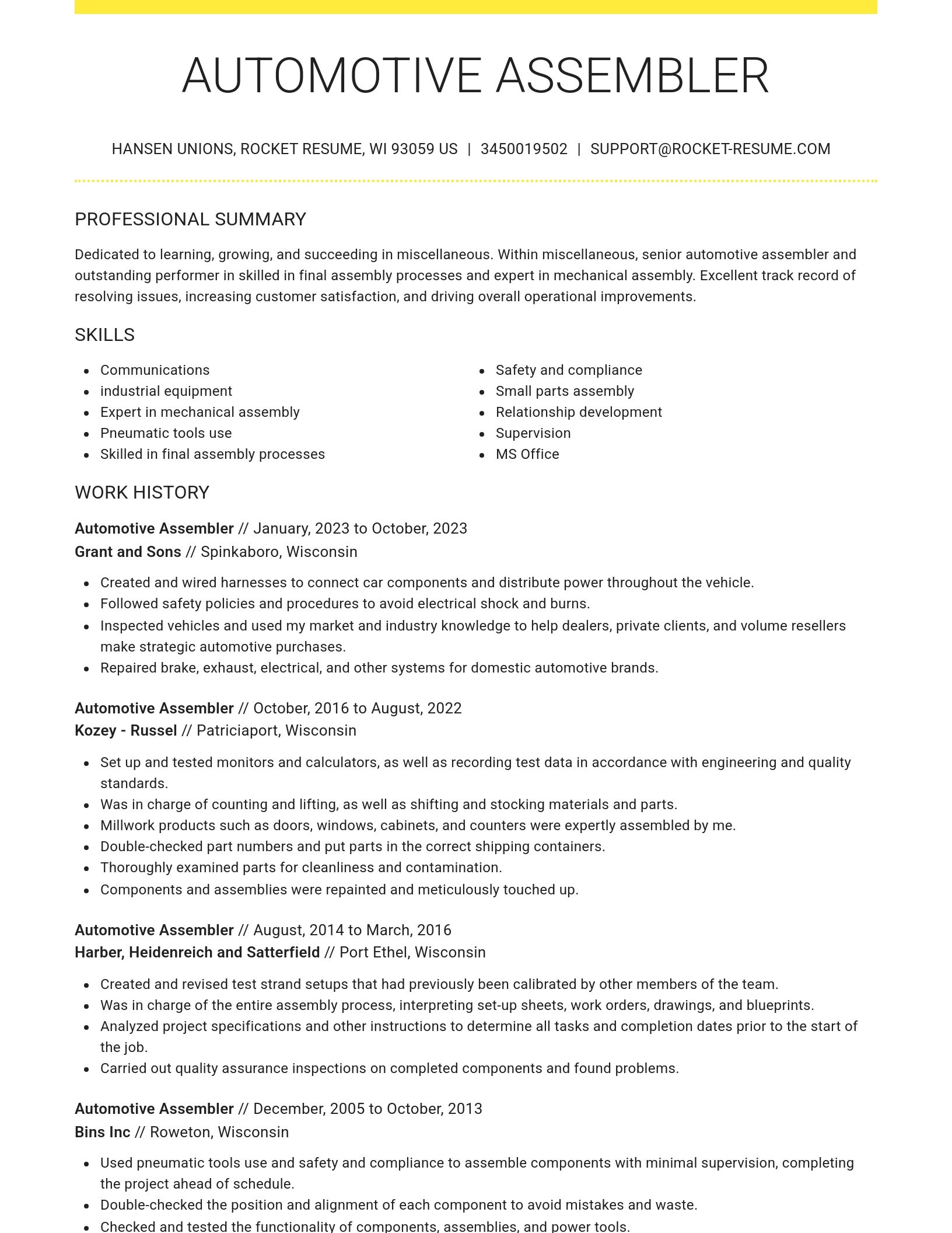 Grand resume template