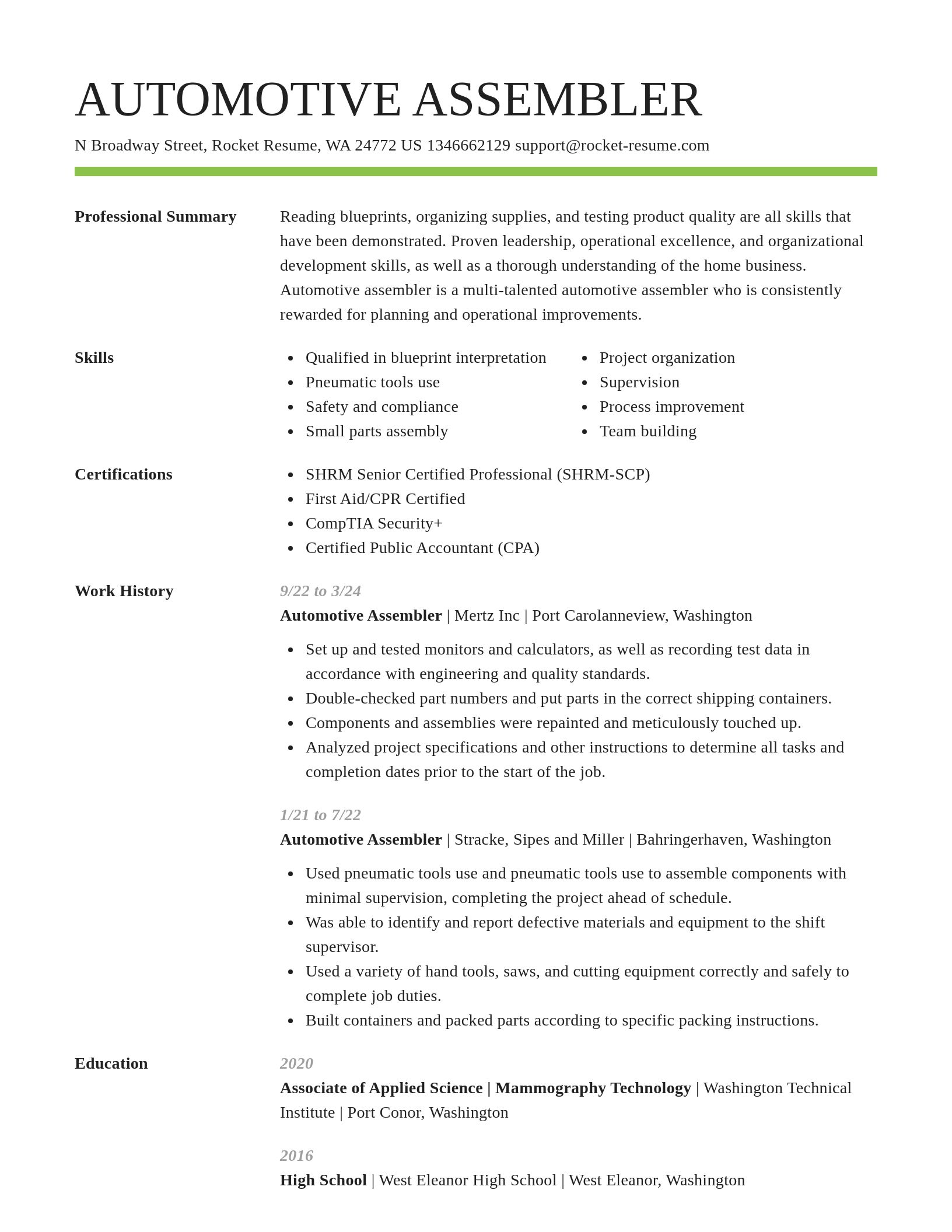 Smart resume template