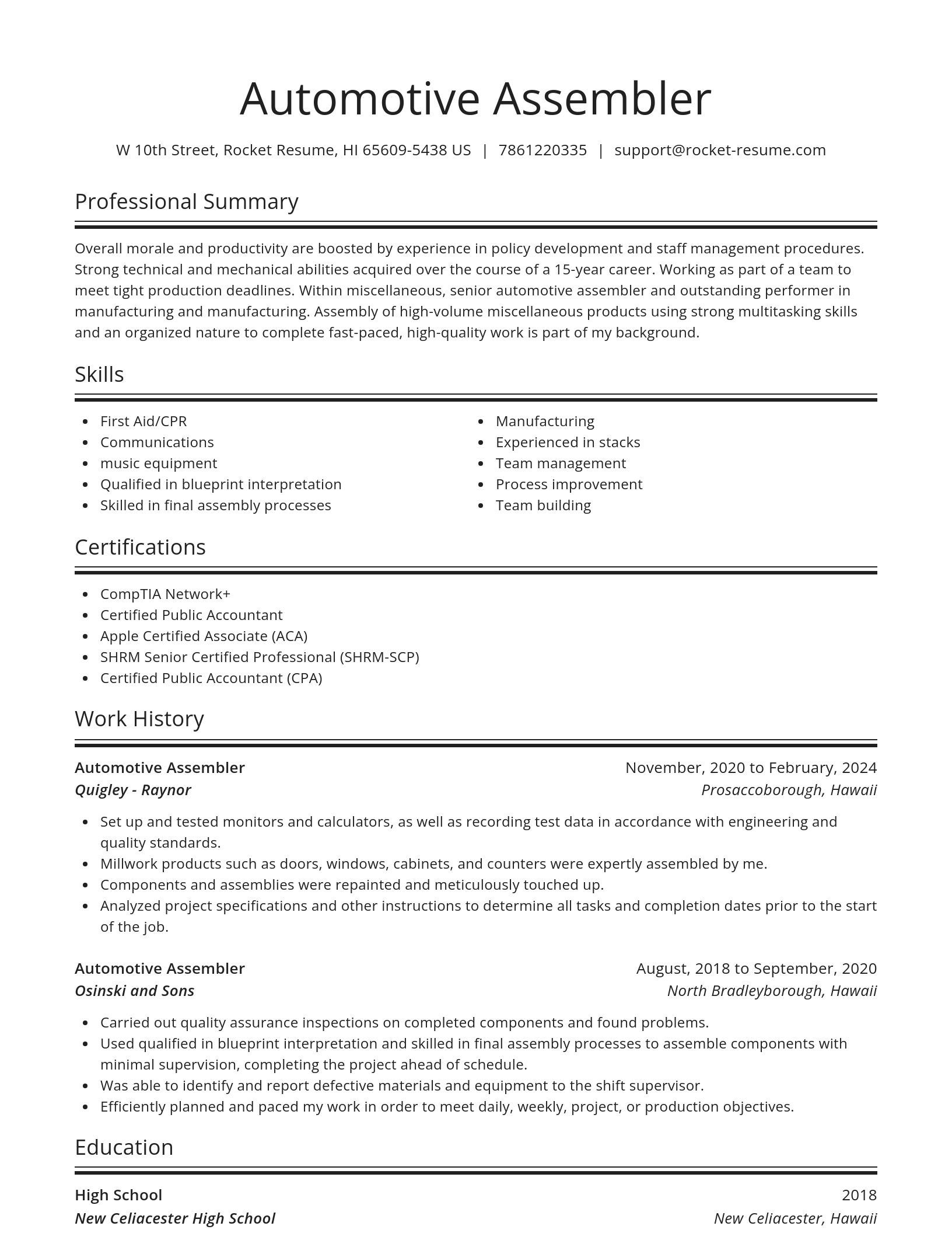 Spotlight resume template