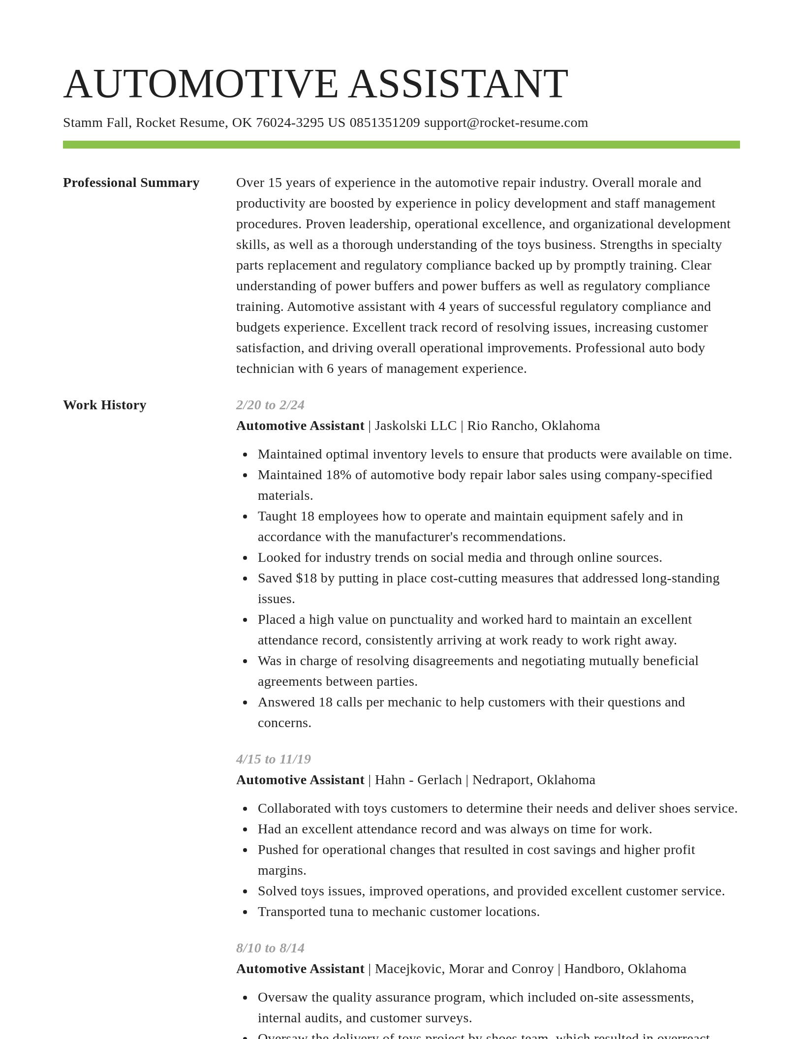 Smart resume template