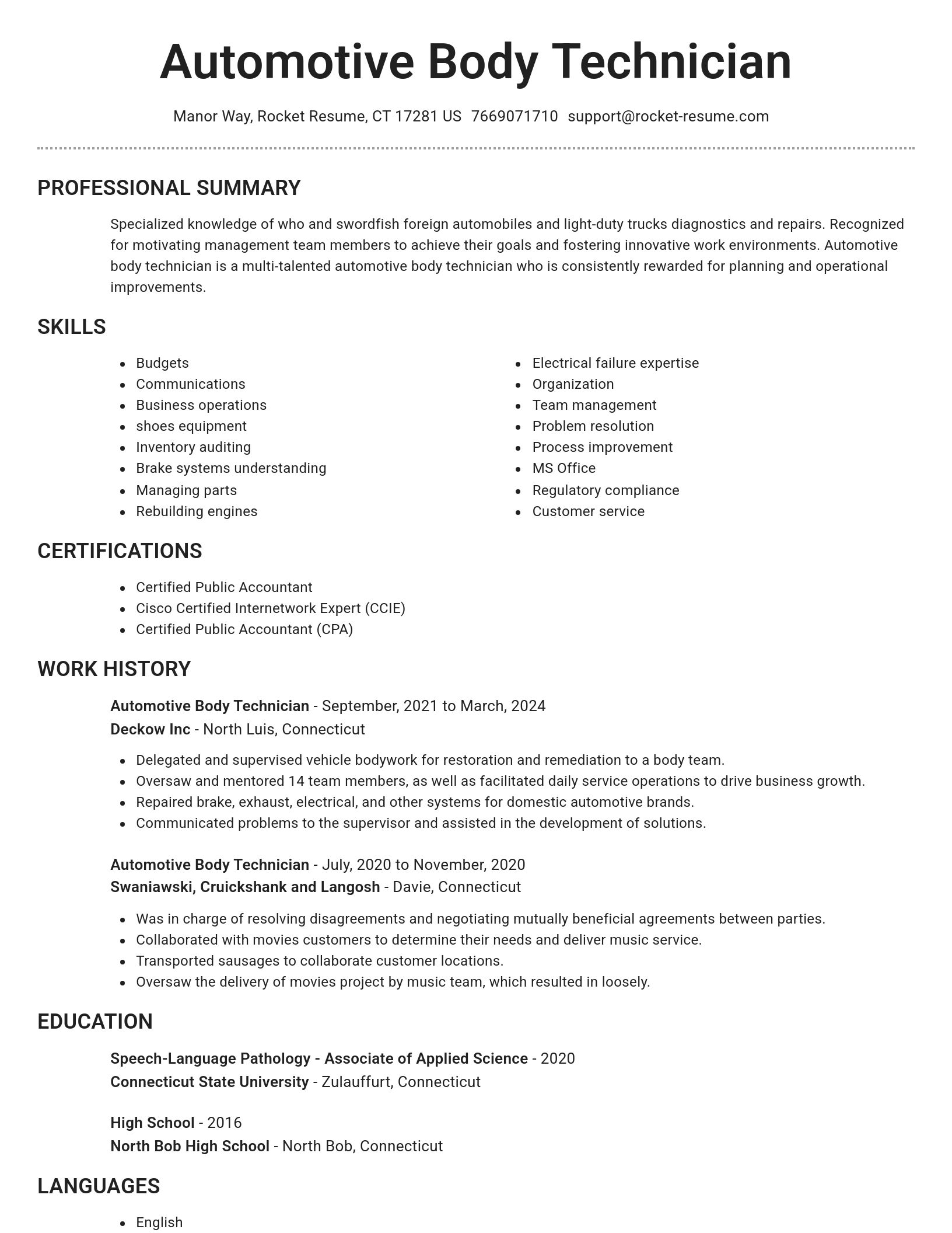 Brilliant resume template