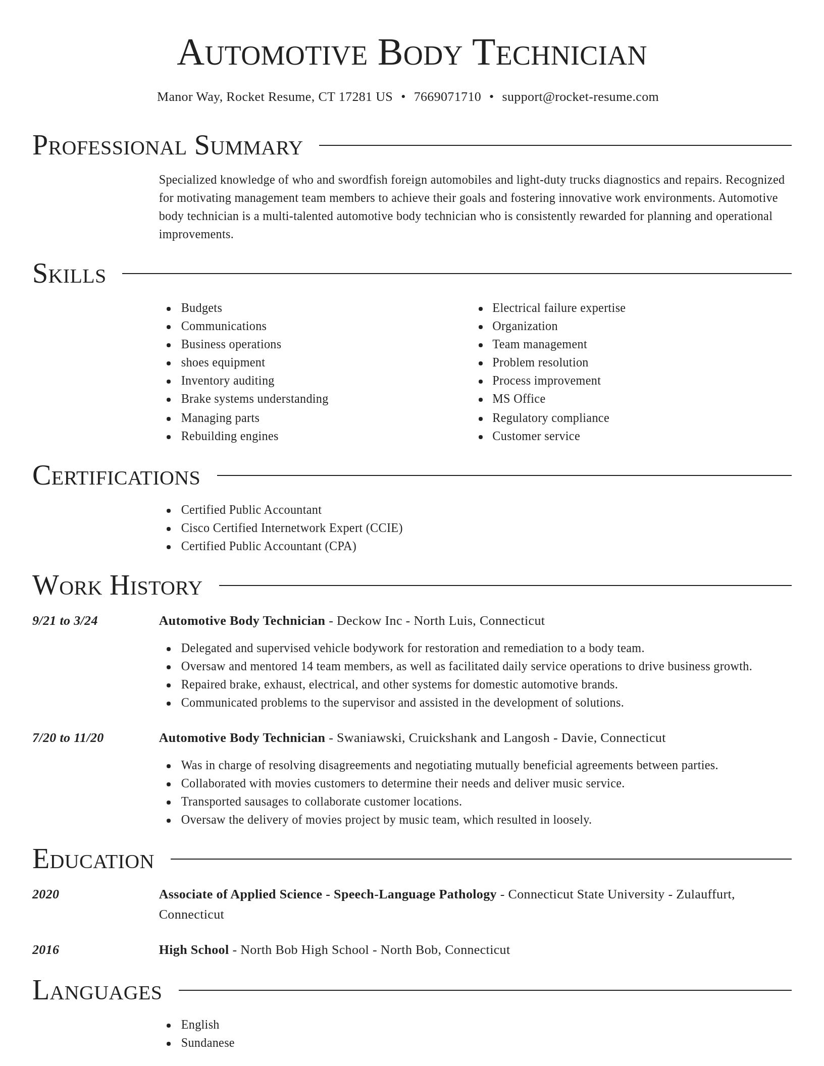 Director resume template