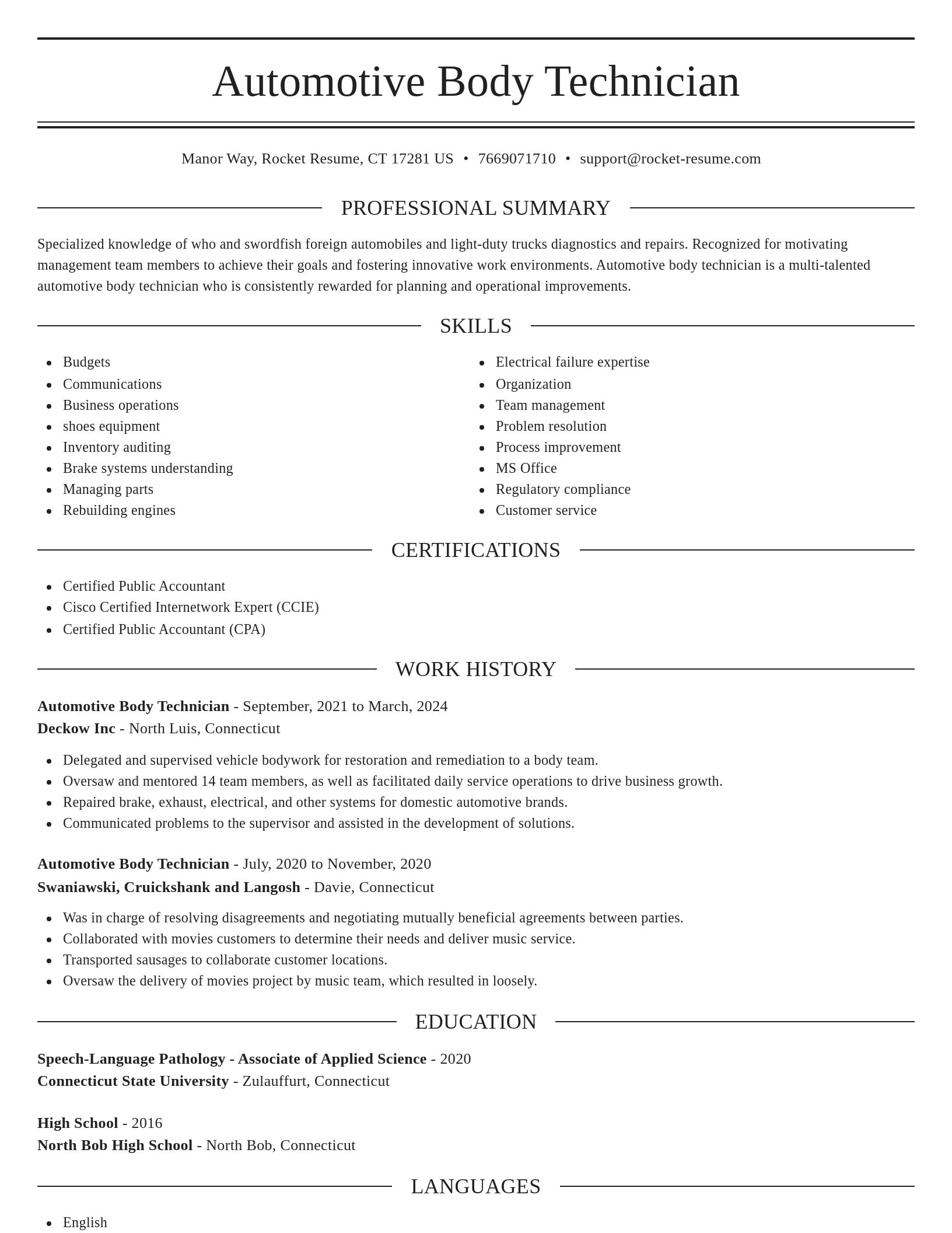 Elegant resume template