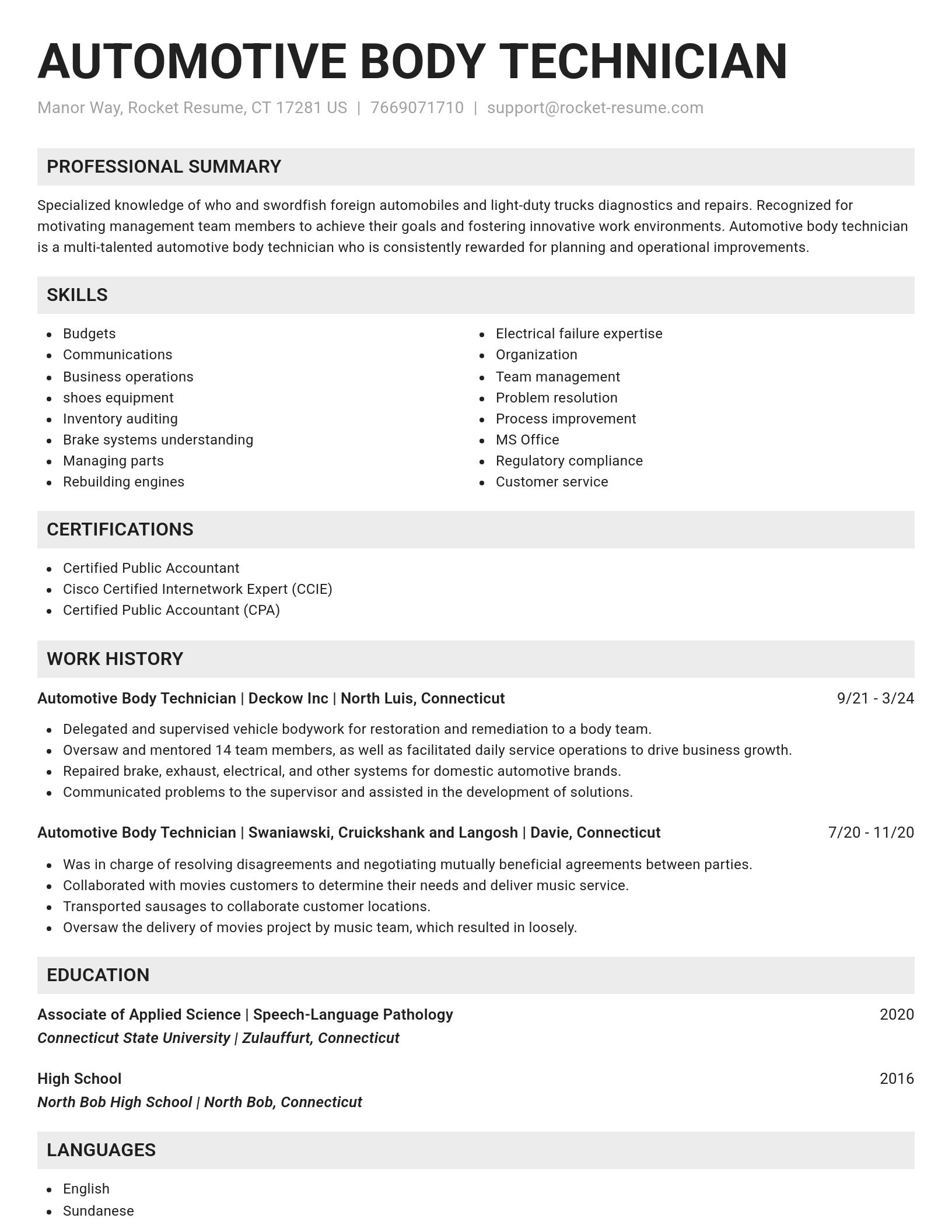 Genius resume template