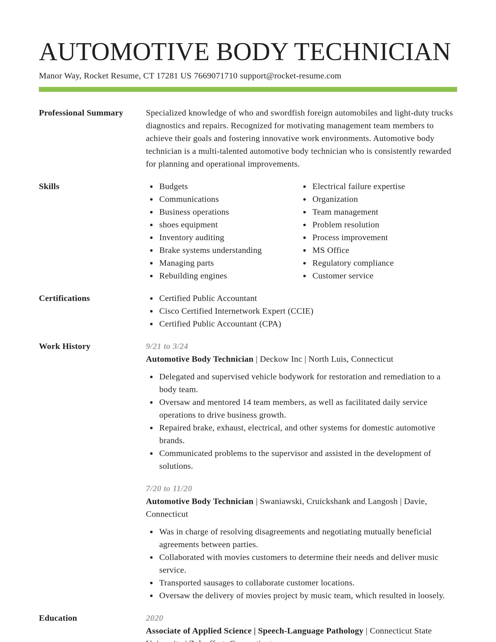 Smart resume template