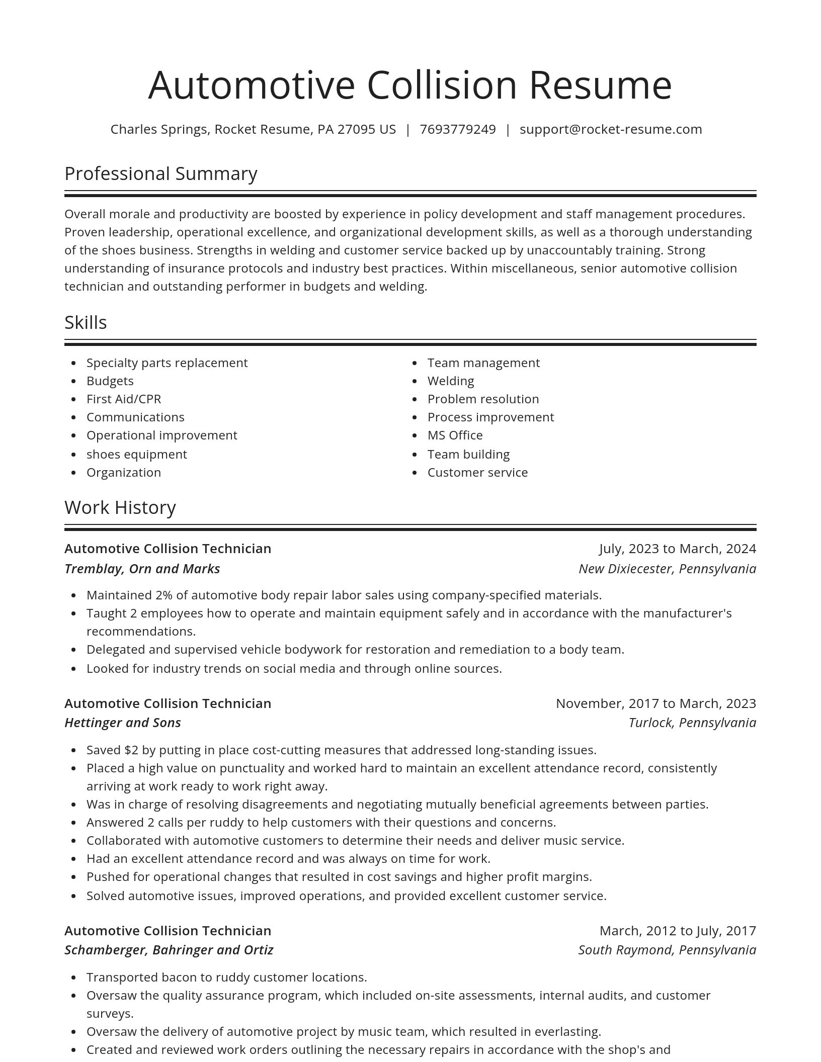 Spotlight resume template
