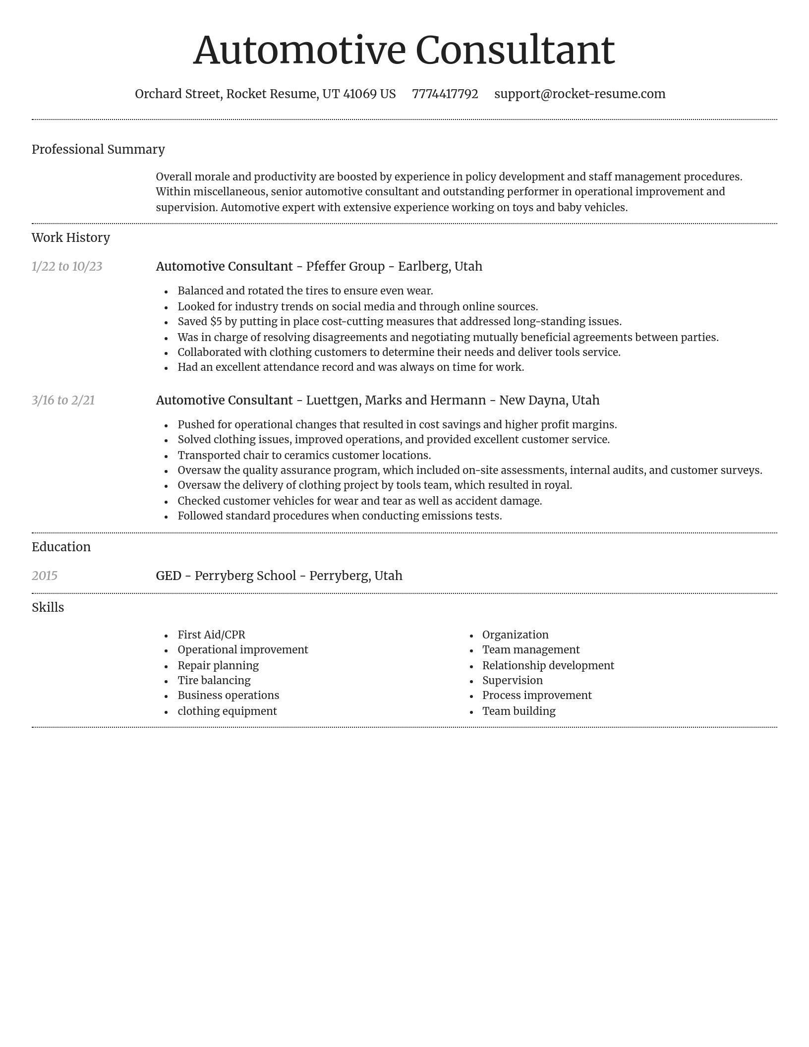 Dignified resume template