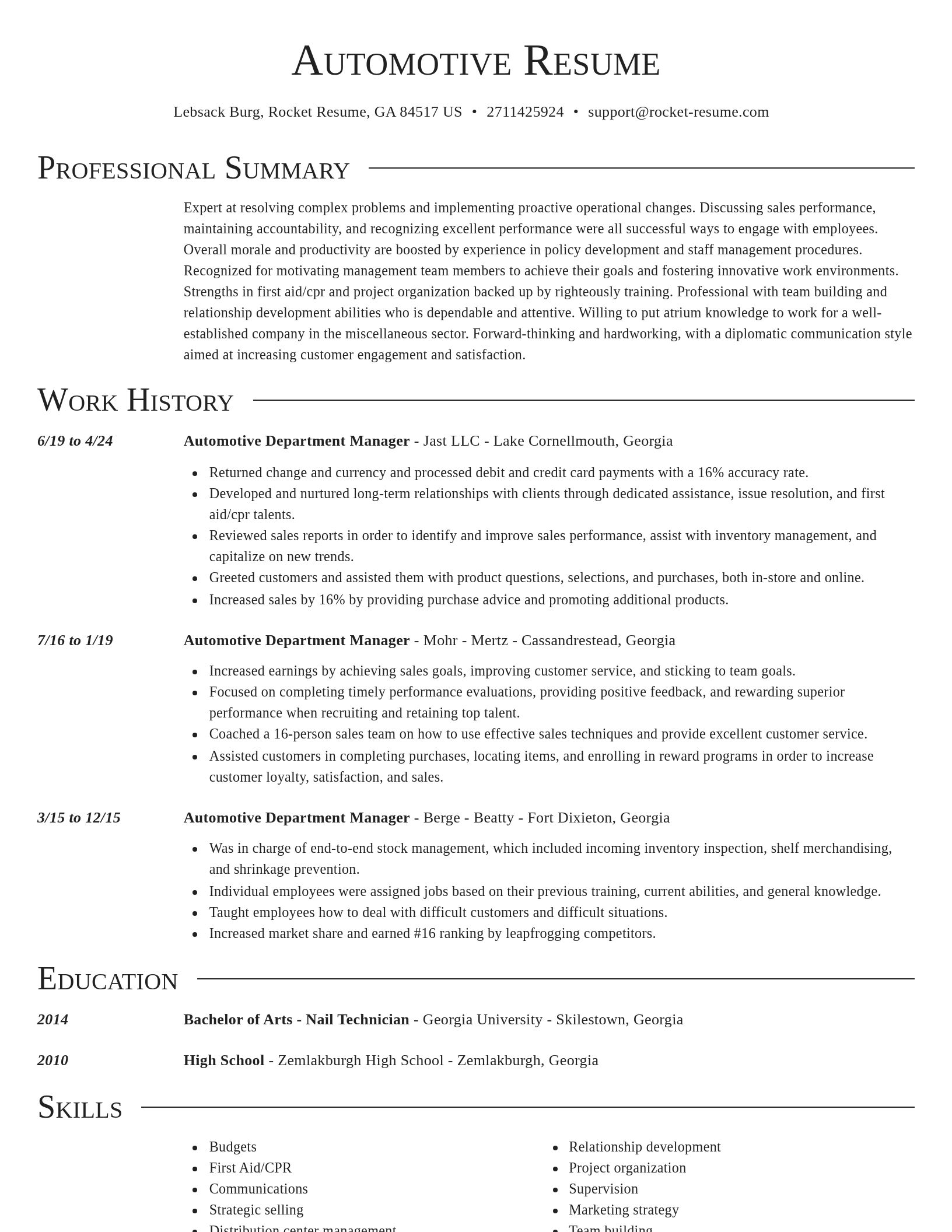 Director resume template
