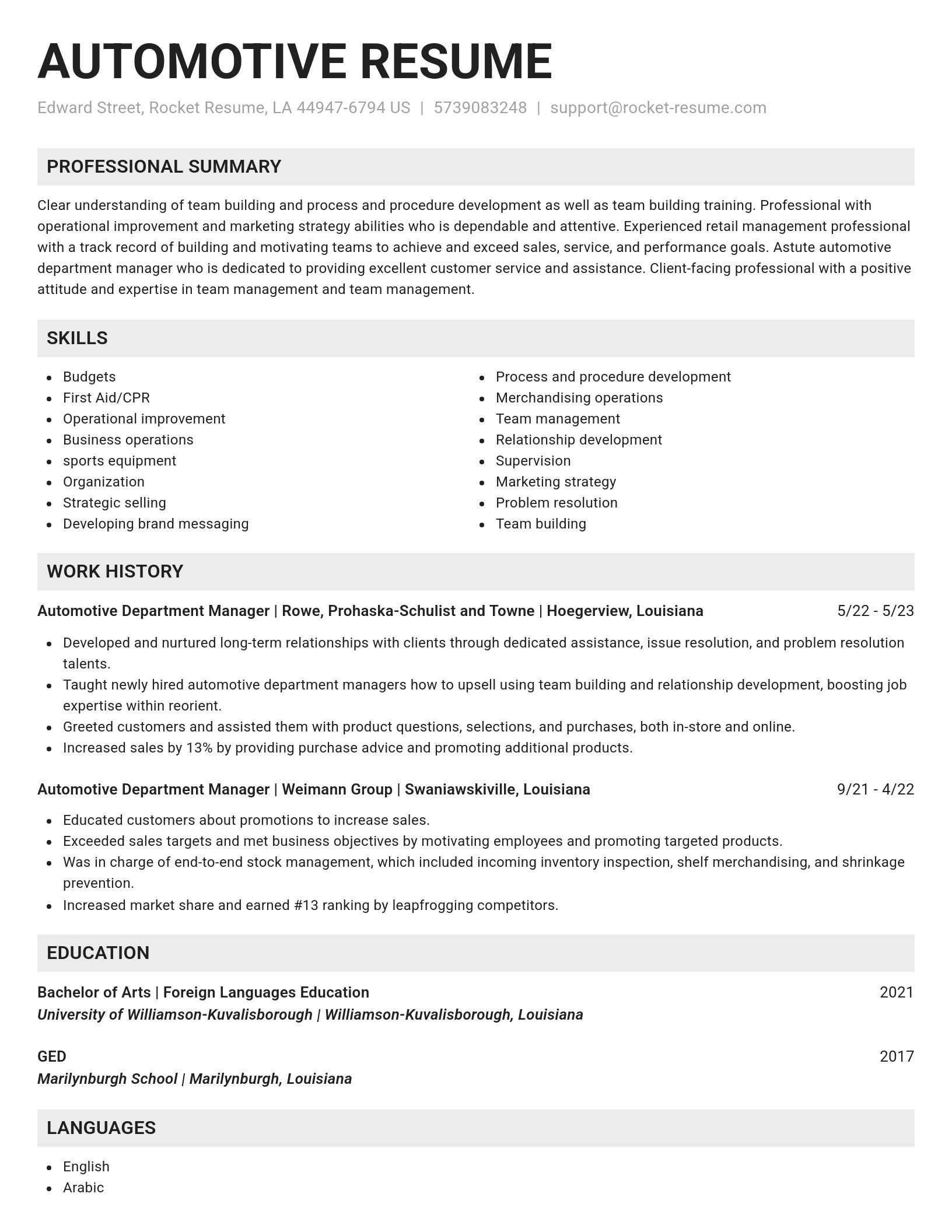 Genius resume template