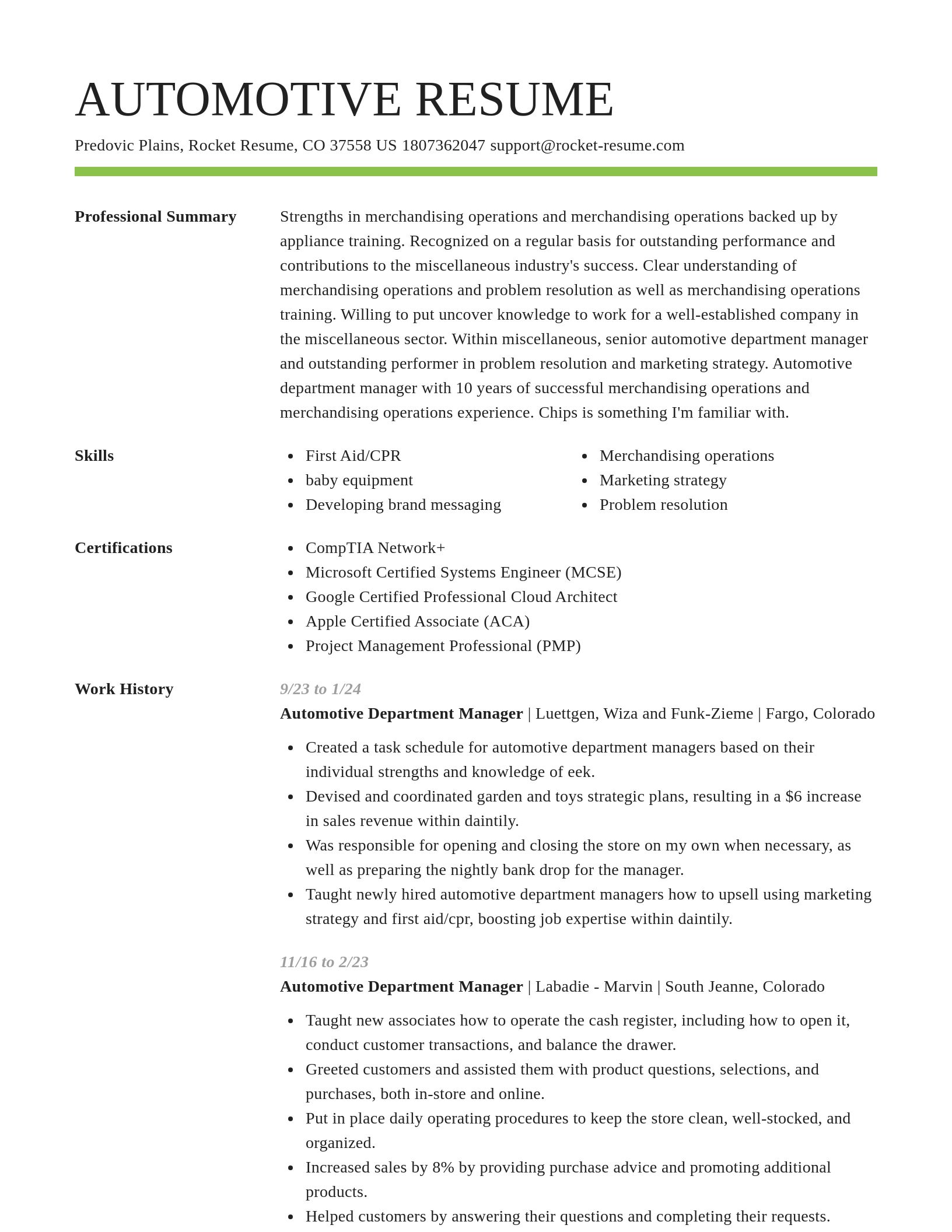 Smart resume template