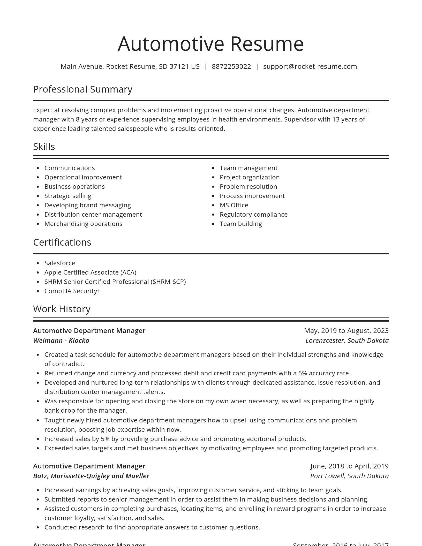 Spotlight resume template