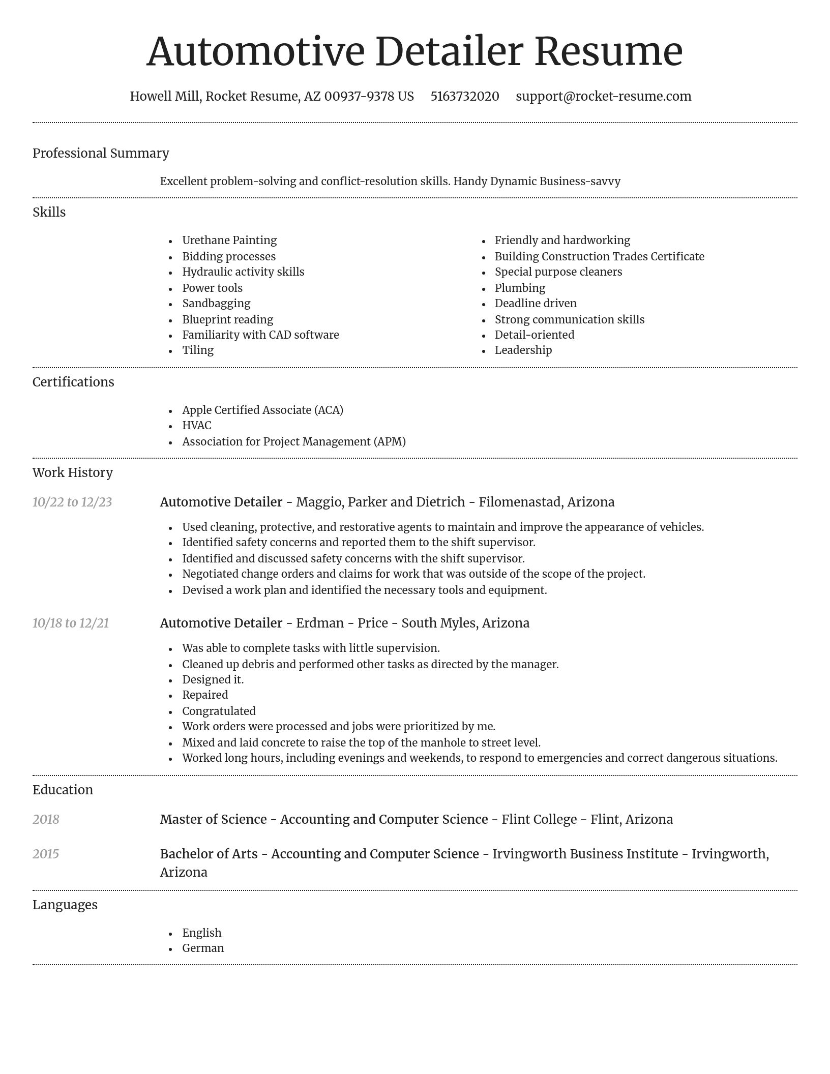 Dignified resume template