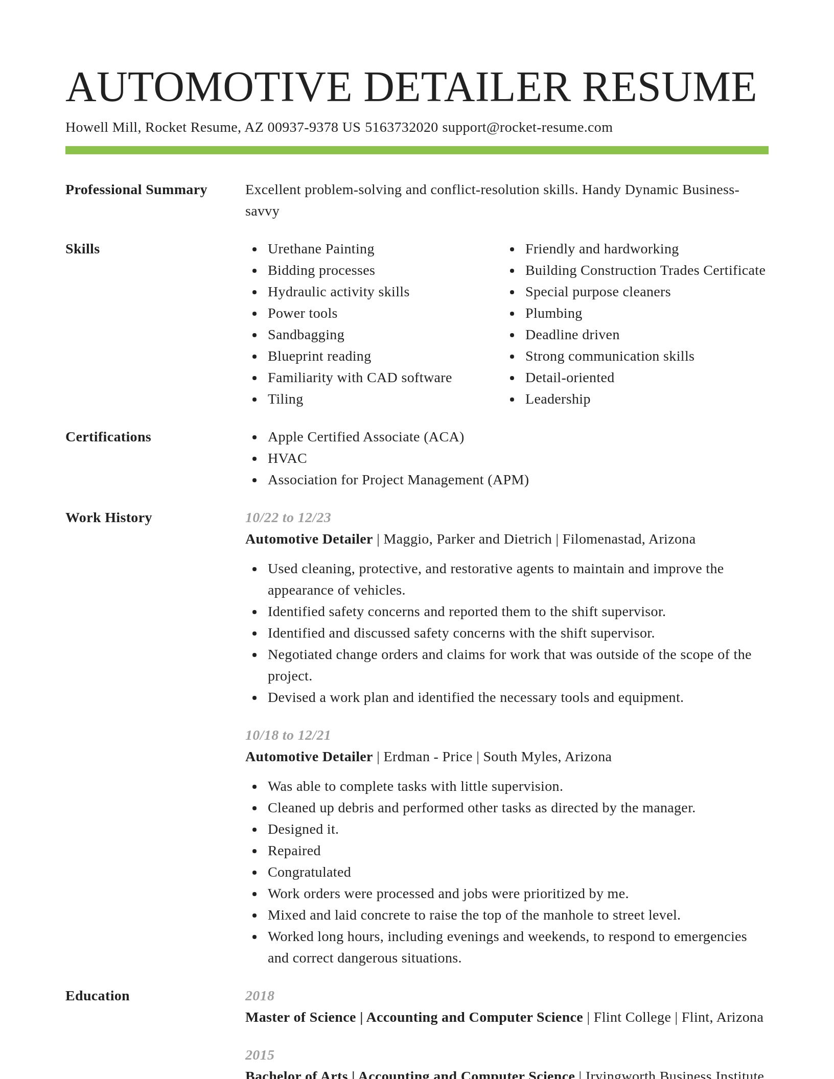 Smart resume template