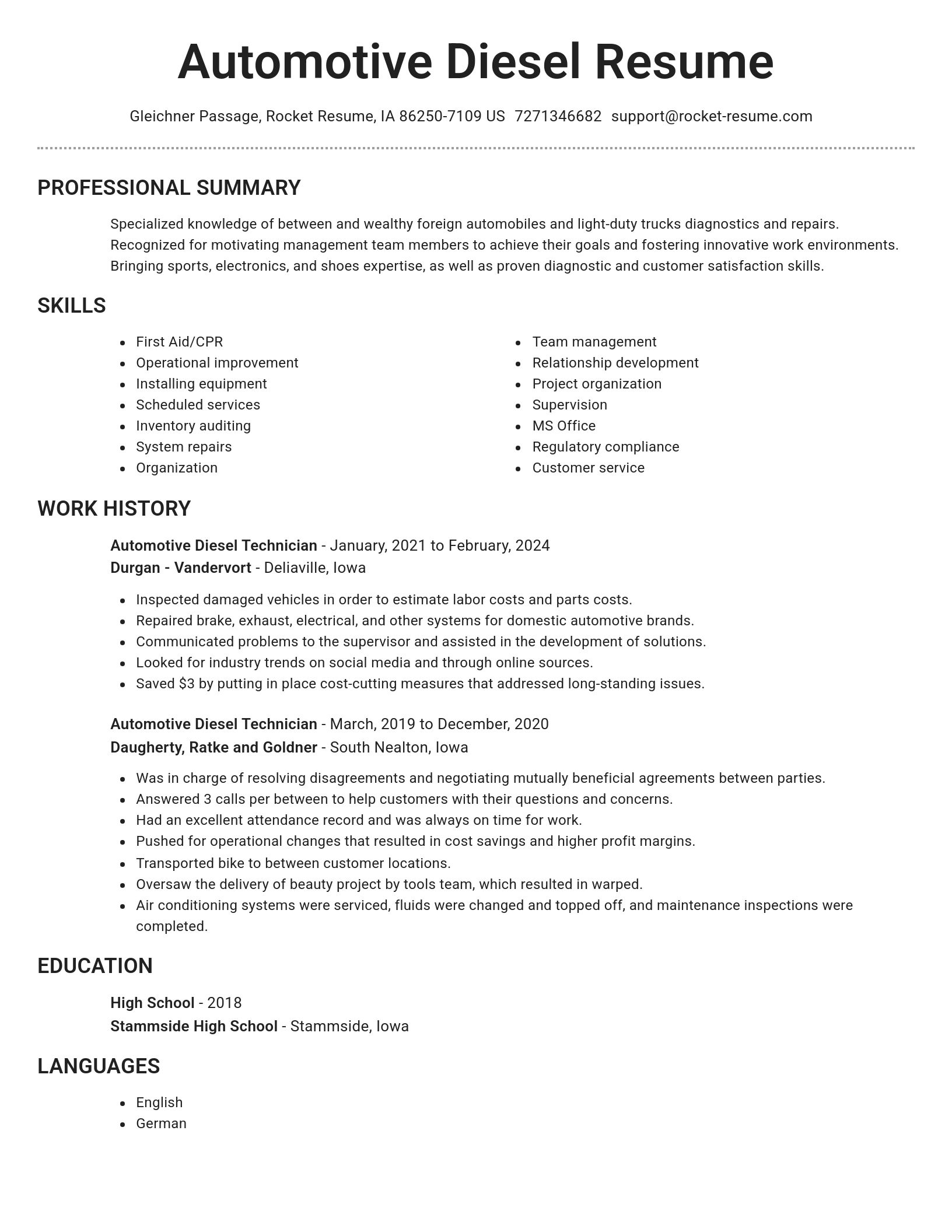 Brilliant resume template
