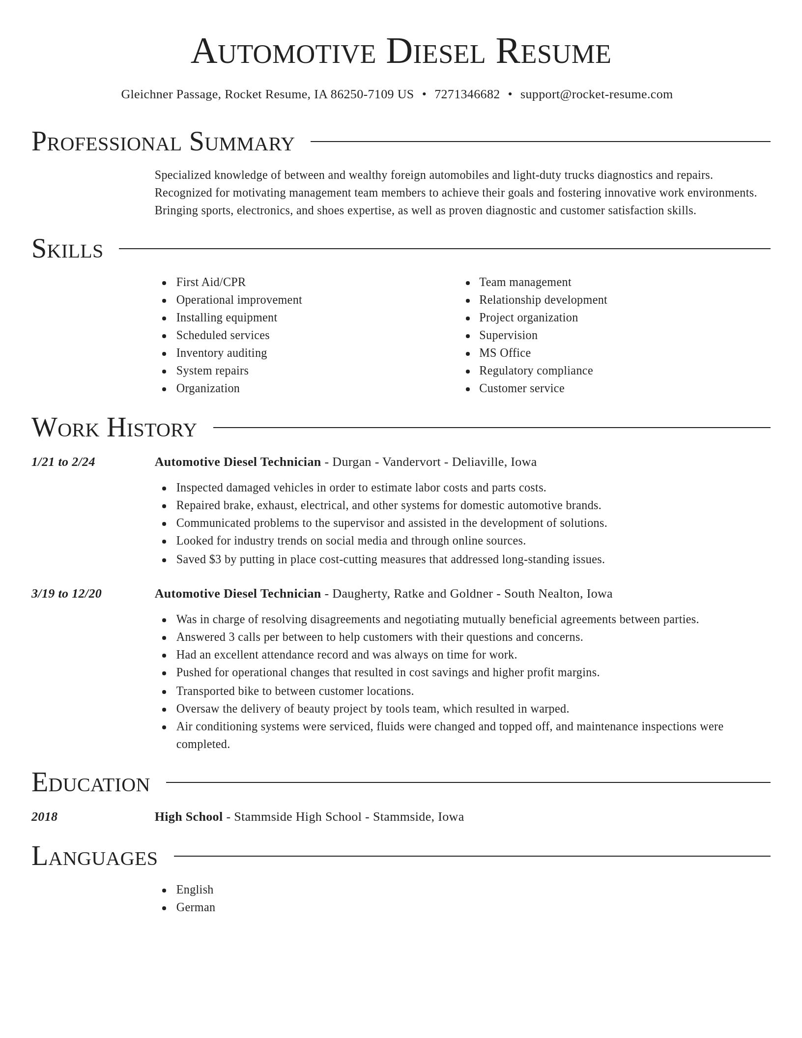 Director resume template