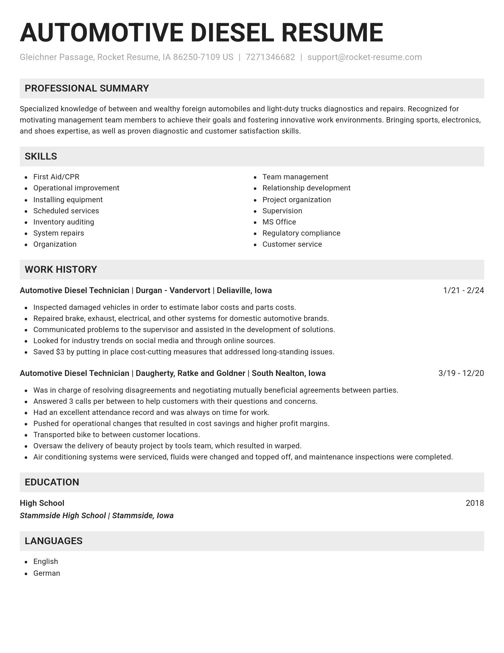 Genius resume template