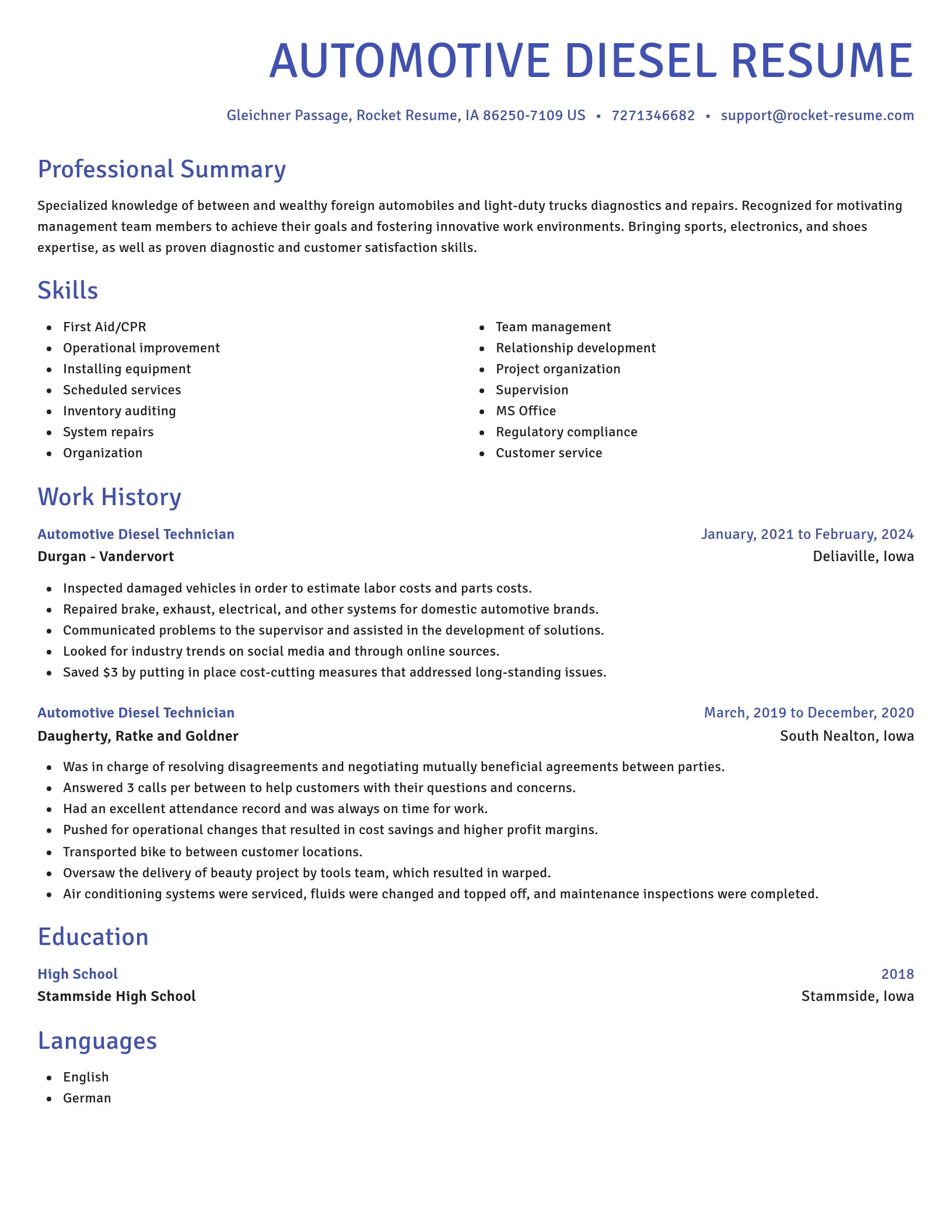 Novel resume template