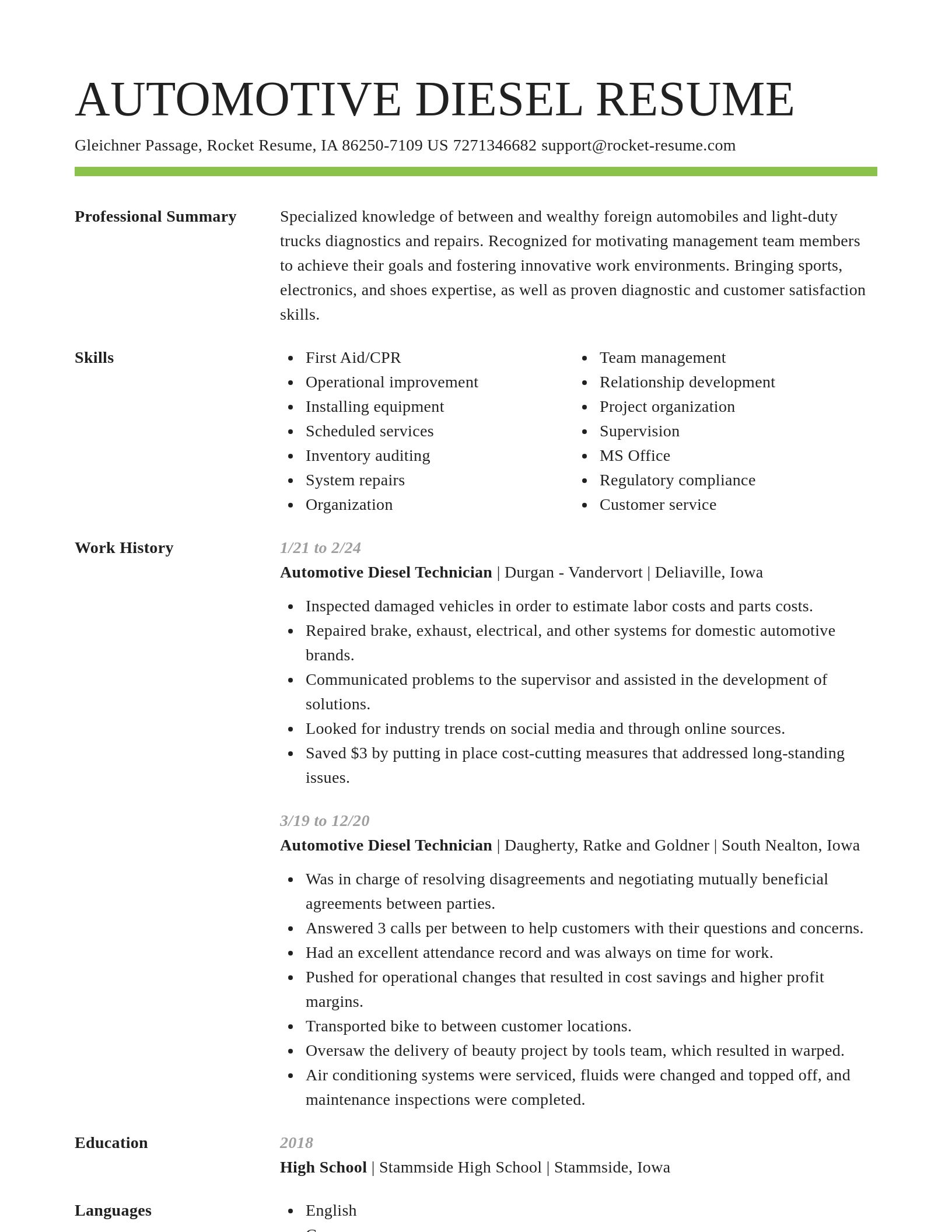 Smart resume template