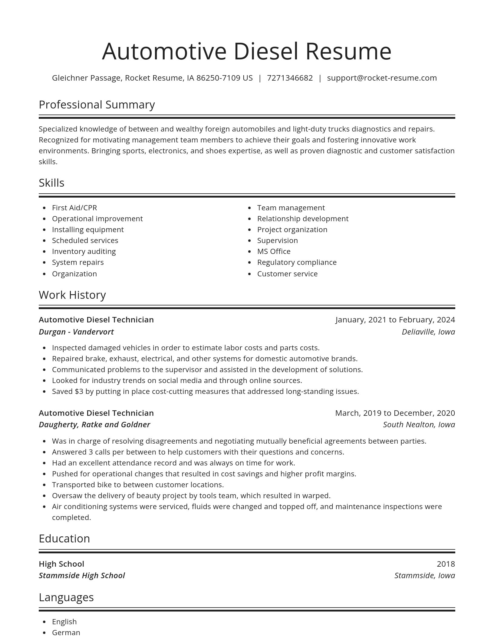 Spotlight resume template