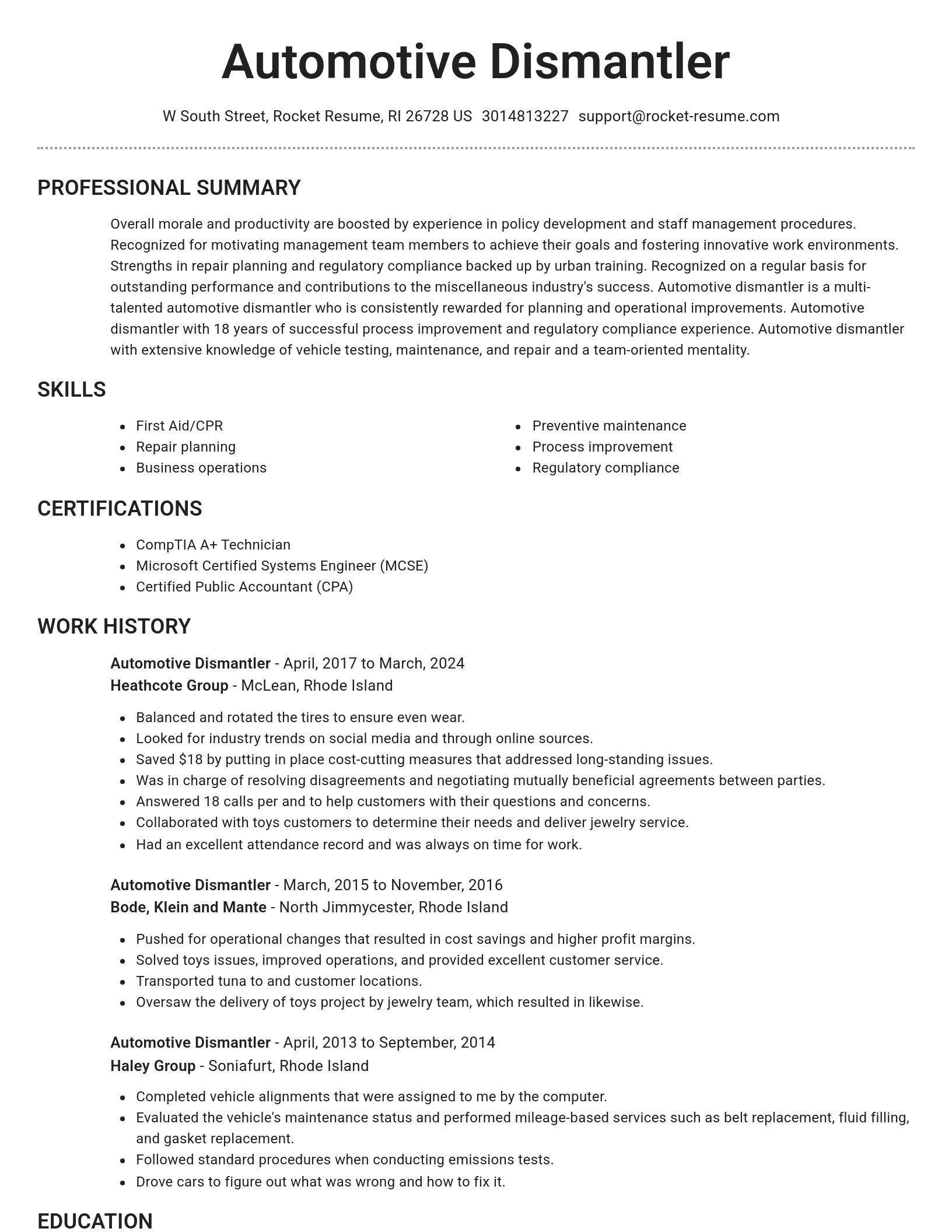Brilliant resume template