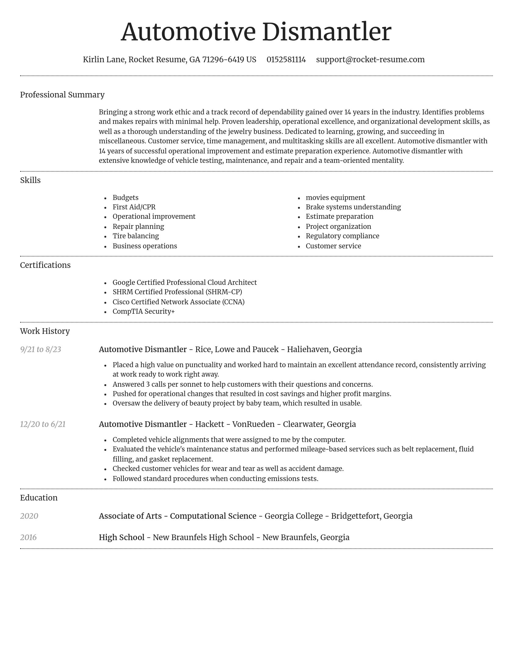 Dignified resume template