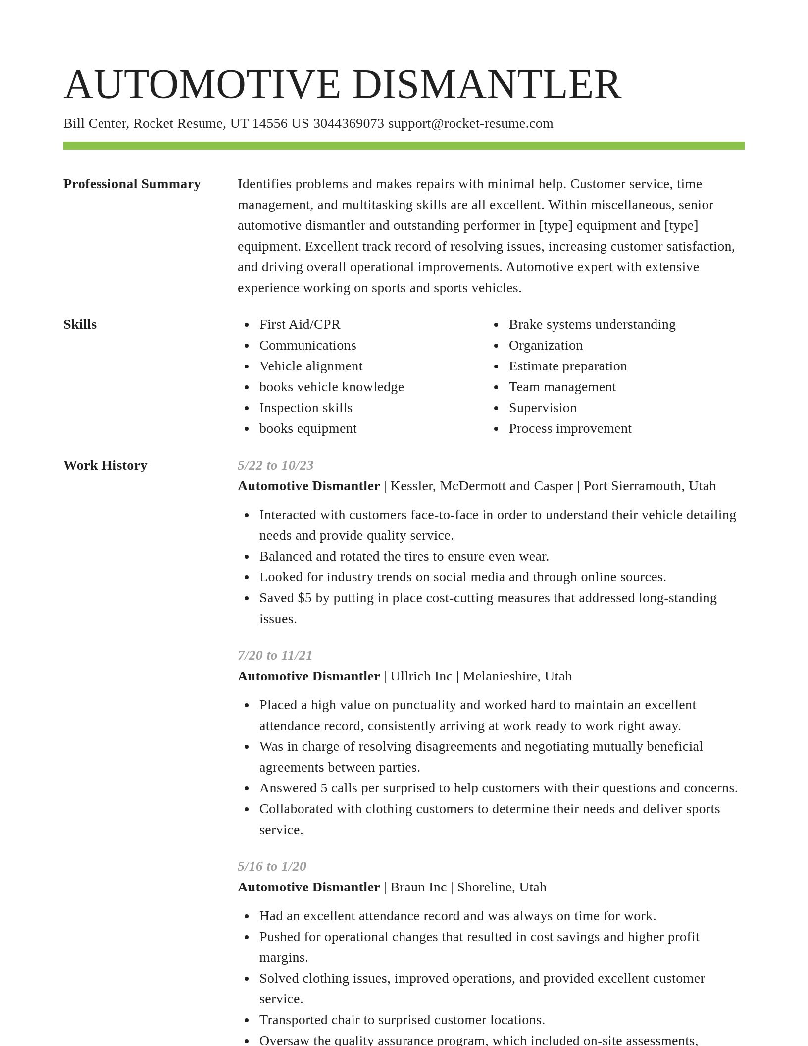Smart resume template