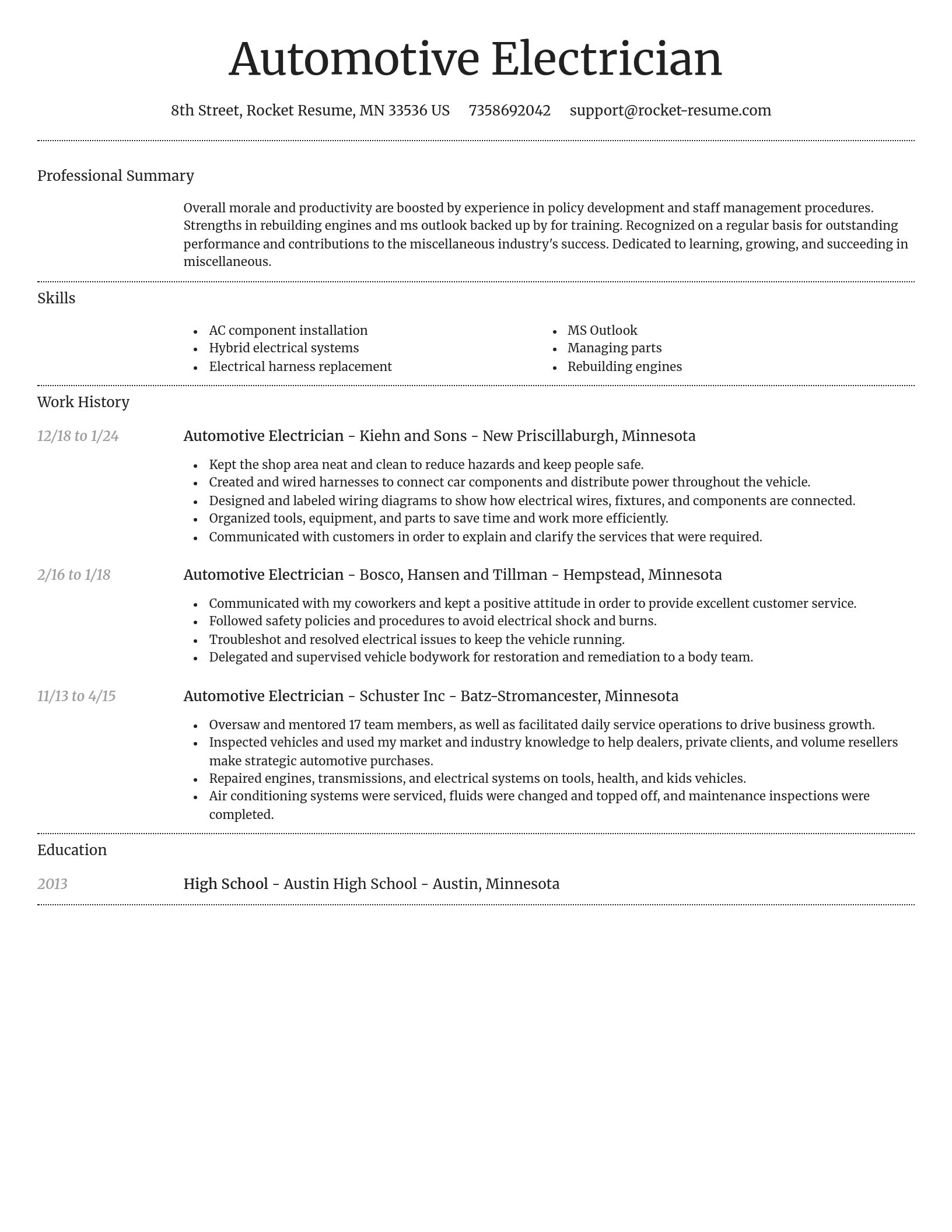 Dignified resume template