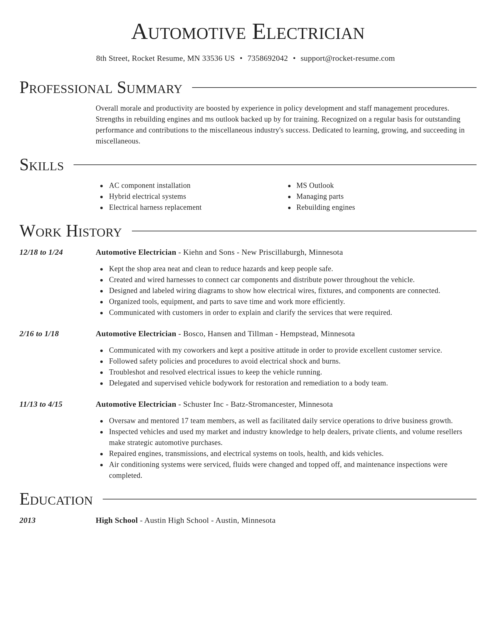Director resume template